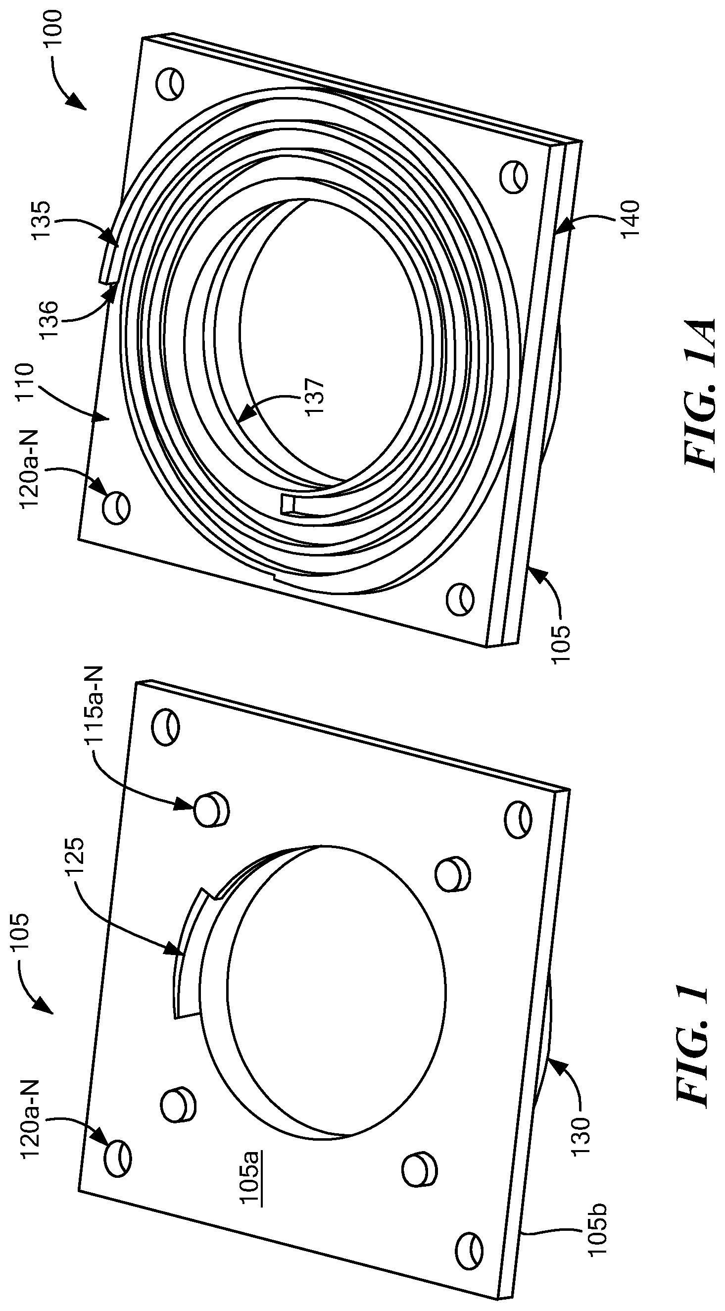 Patent US11810712 Figure 1 – Grooved, stacked-plate superconducting magnets and electrically conductive terminal blocks and related construction techniques