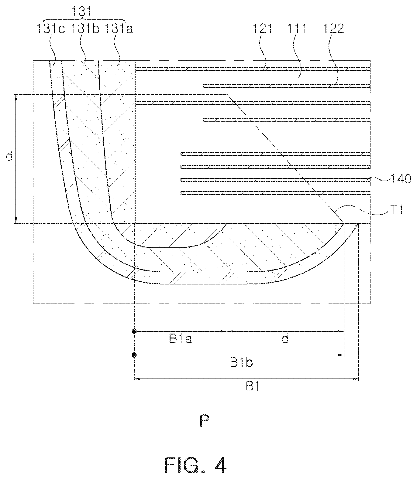 Patent US11810722 Figure 4 – Multilayer electronic component with dummy internal electrodes