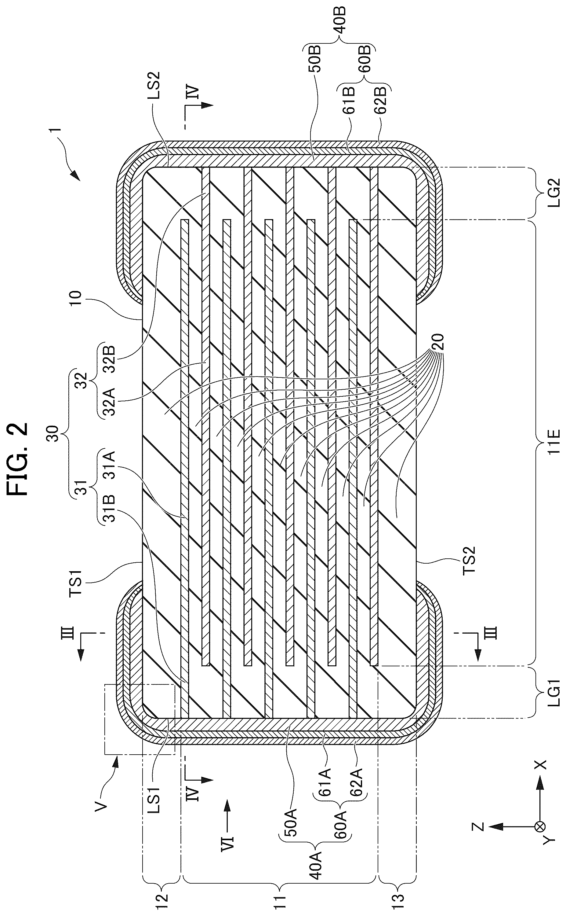 Patent US11810726 Figure 2 – Multilayer ceramic capacitor