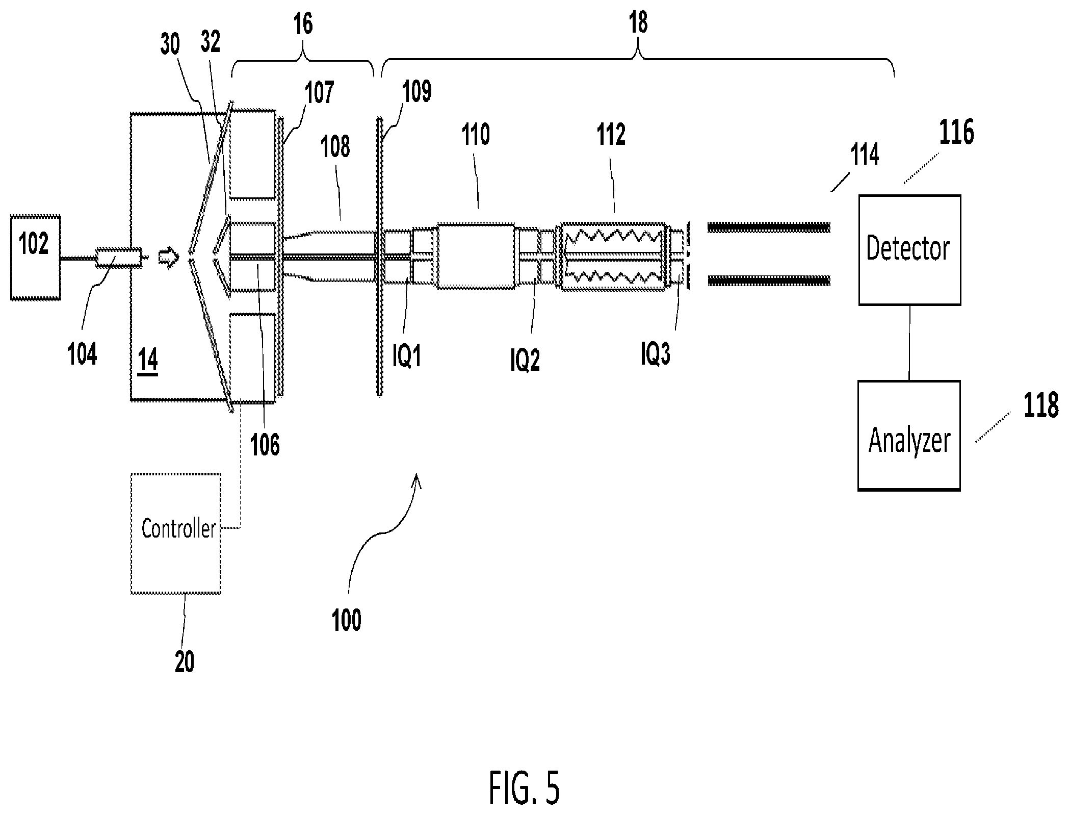 Patent US11810771 Figure 7 – Fourier transform mass spectrometer based on use of a fringing field to convert radial oscillations of excited ions to axial oscillations