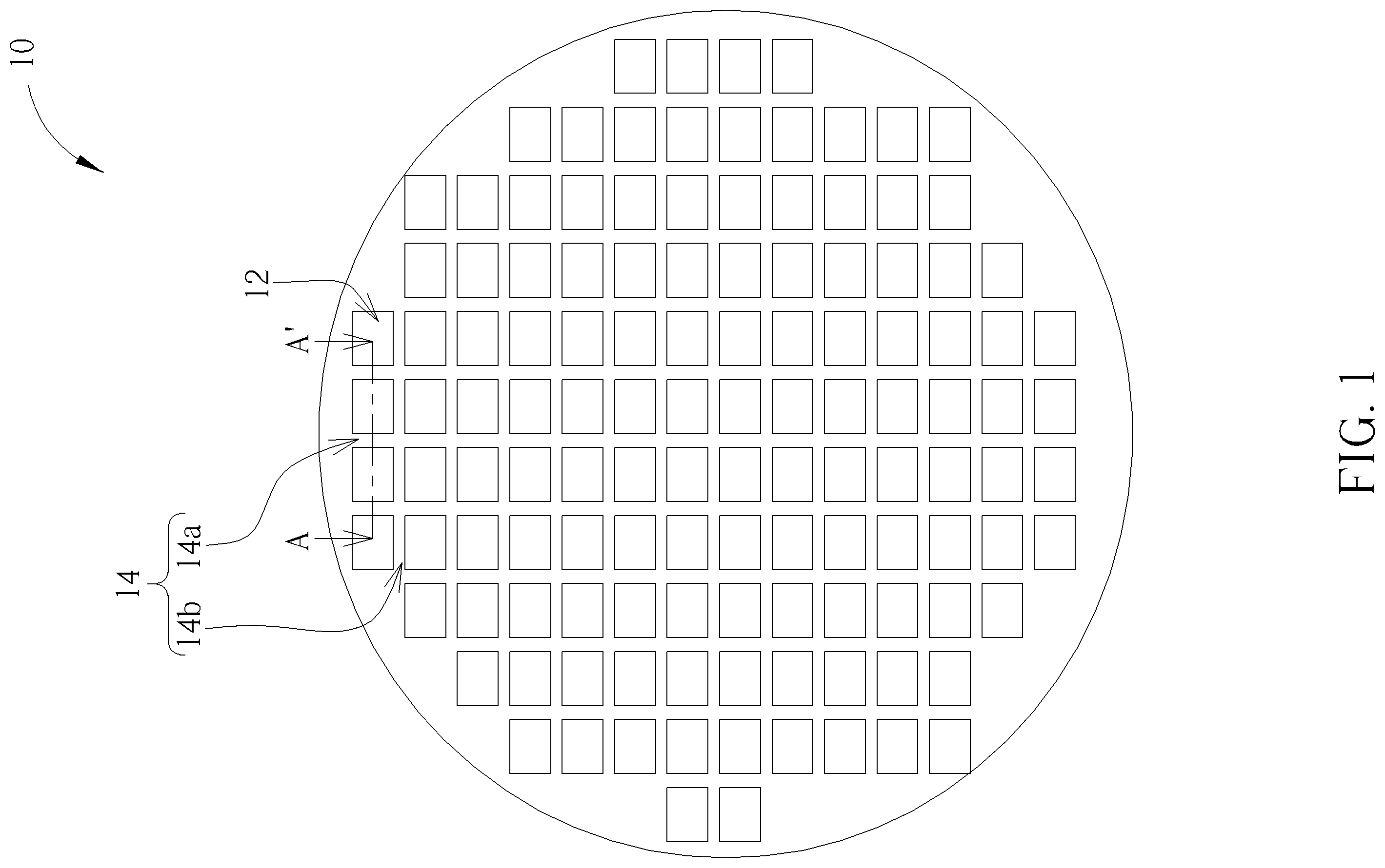 Patent US11810804 — Method of forming dice and structure of die — Figure 1