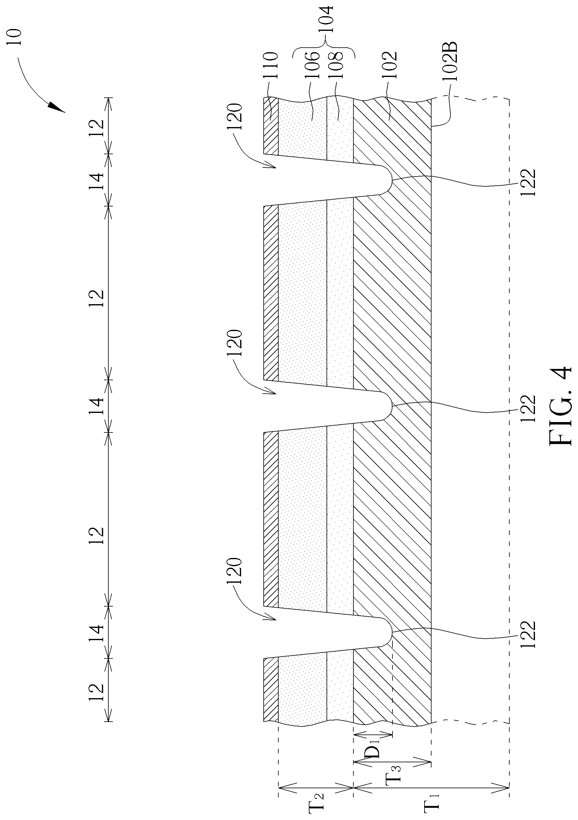 Patent US11810804 Figure 4 – Method of forming dice and structure of die