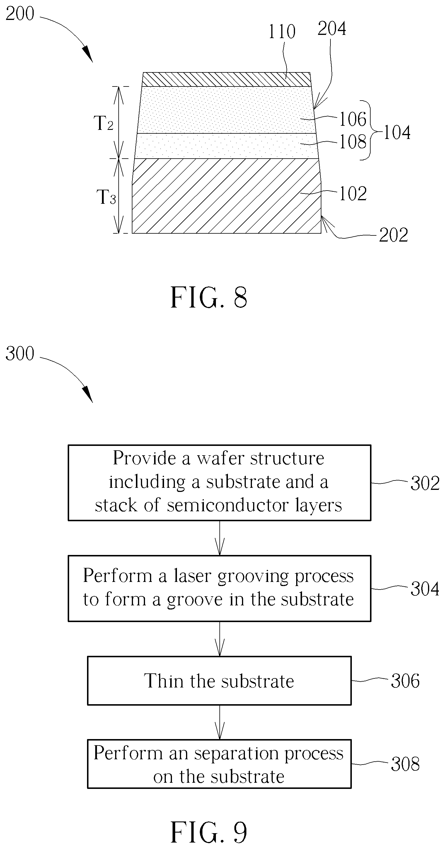 Patent US11810804 Figure 8 – Method of forming dice and structure of die