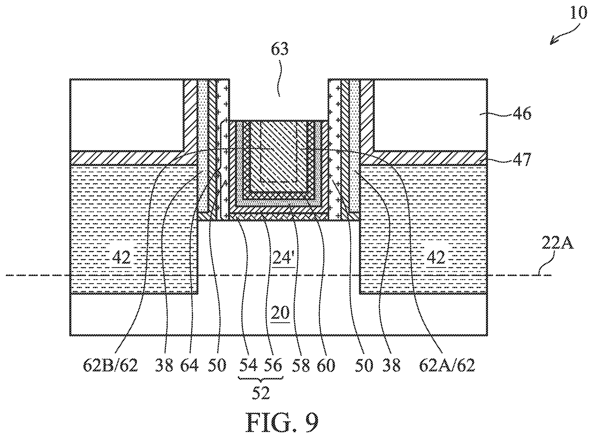Patent US11810819 Figure 10 – Metal gates of transistors having reduced resistivity