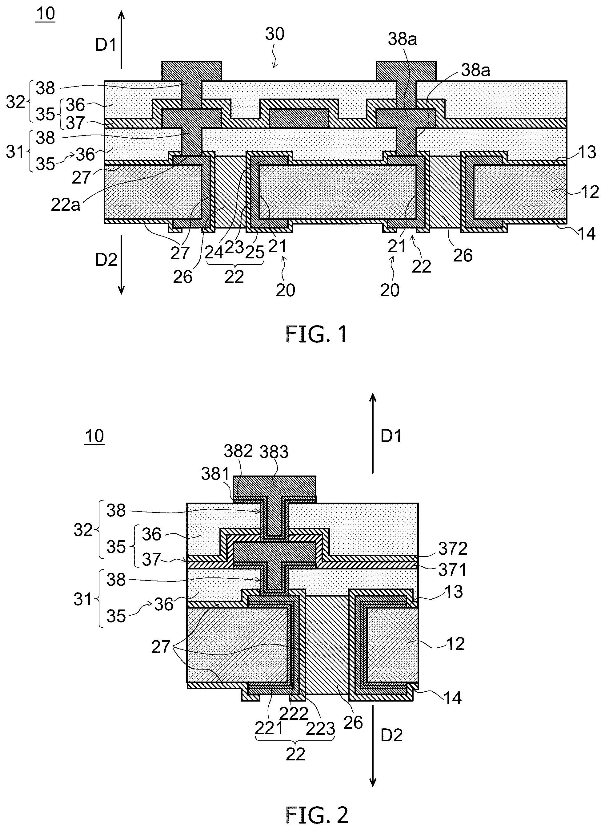 Patent US11810820 Figure 1 – Through electrode substrate, method of manufacturing through electrode substrate, and mounting substrate