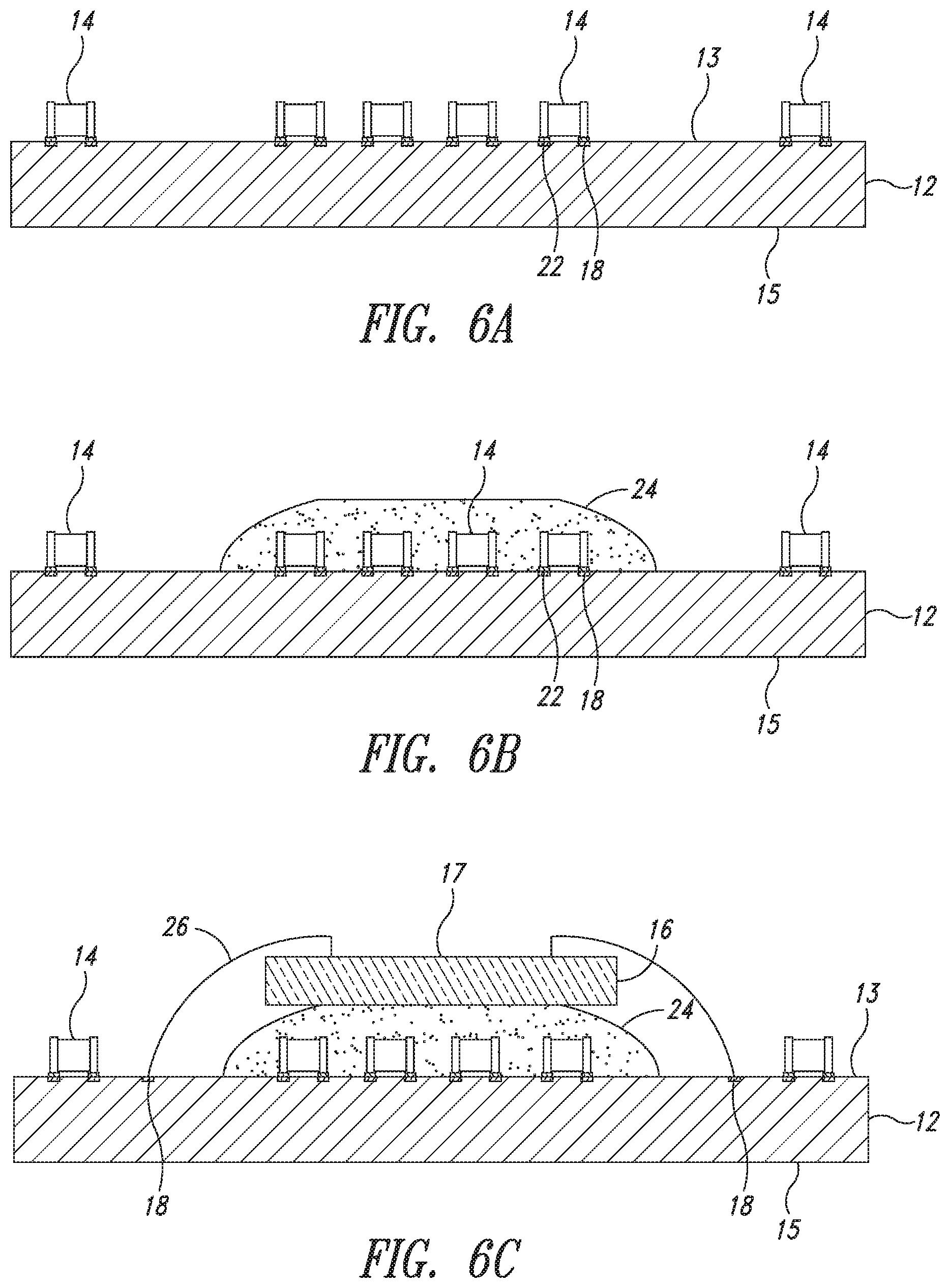 Patent US11810839 Figure 4 – Semiconductor package with die stacked on surface mounted devices