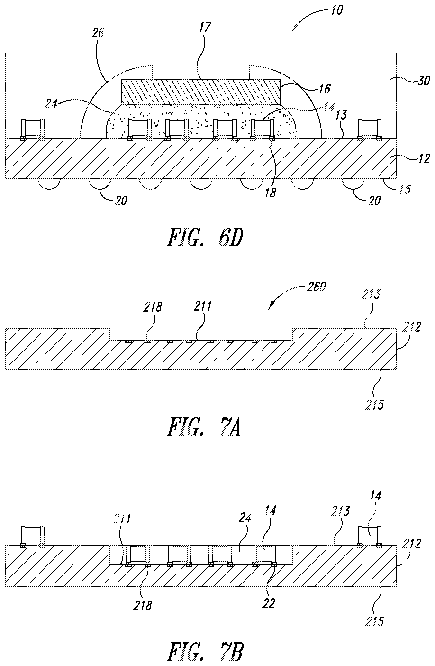 Patent US11810839 Figure 5 – Semiconductor package with die stacked on surface mounted devices