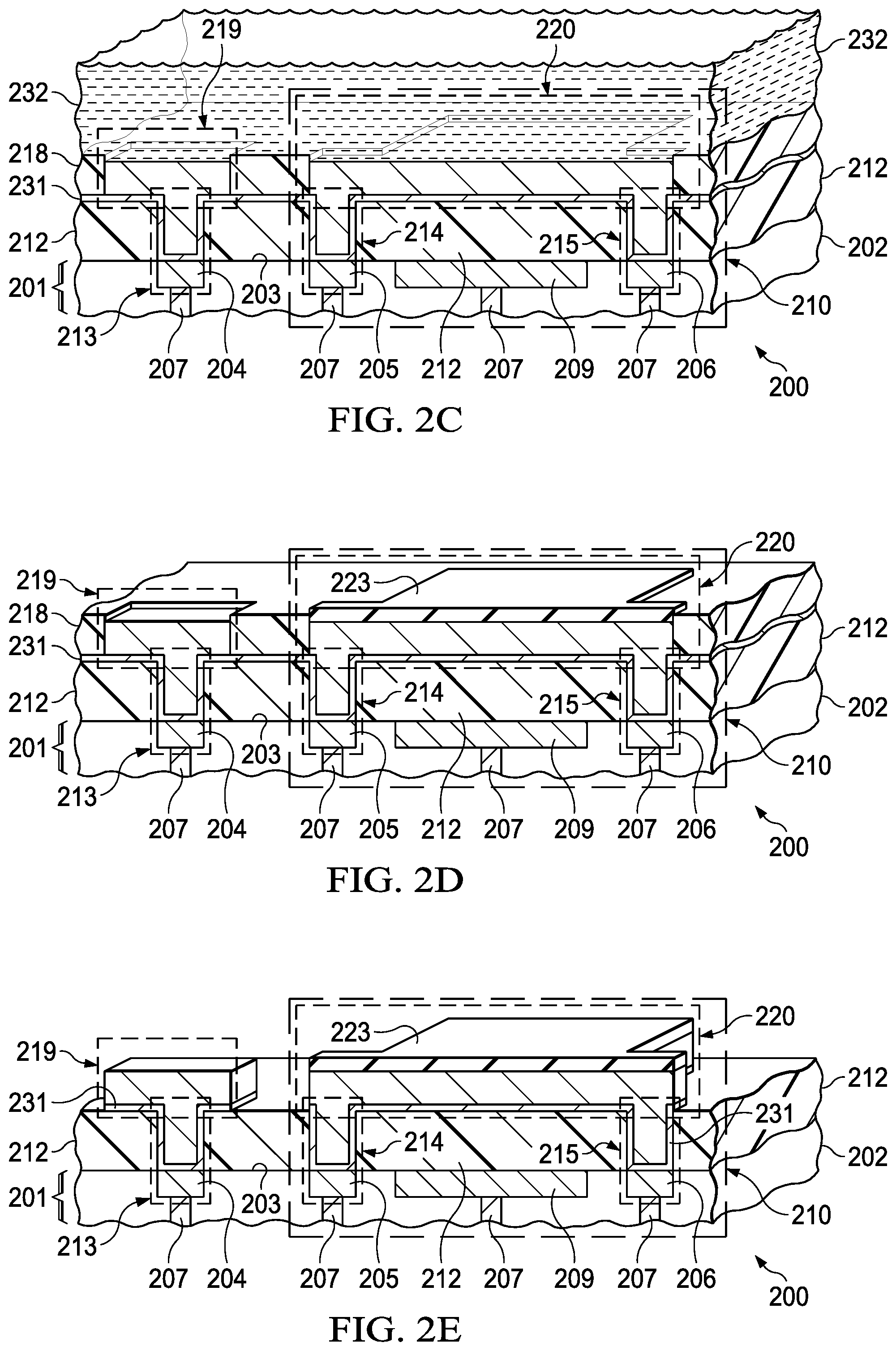 Patent US11810843 Figure 4 – Integrated capacitor with extended head bump bond pillar