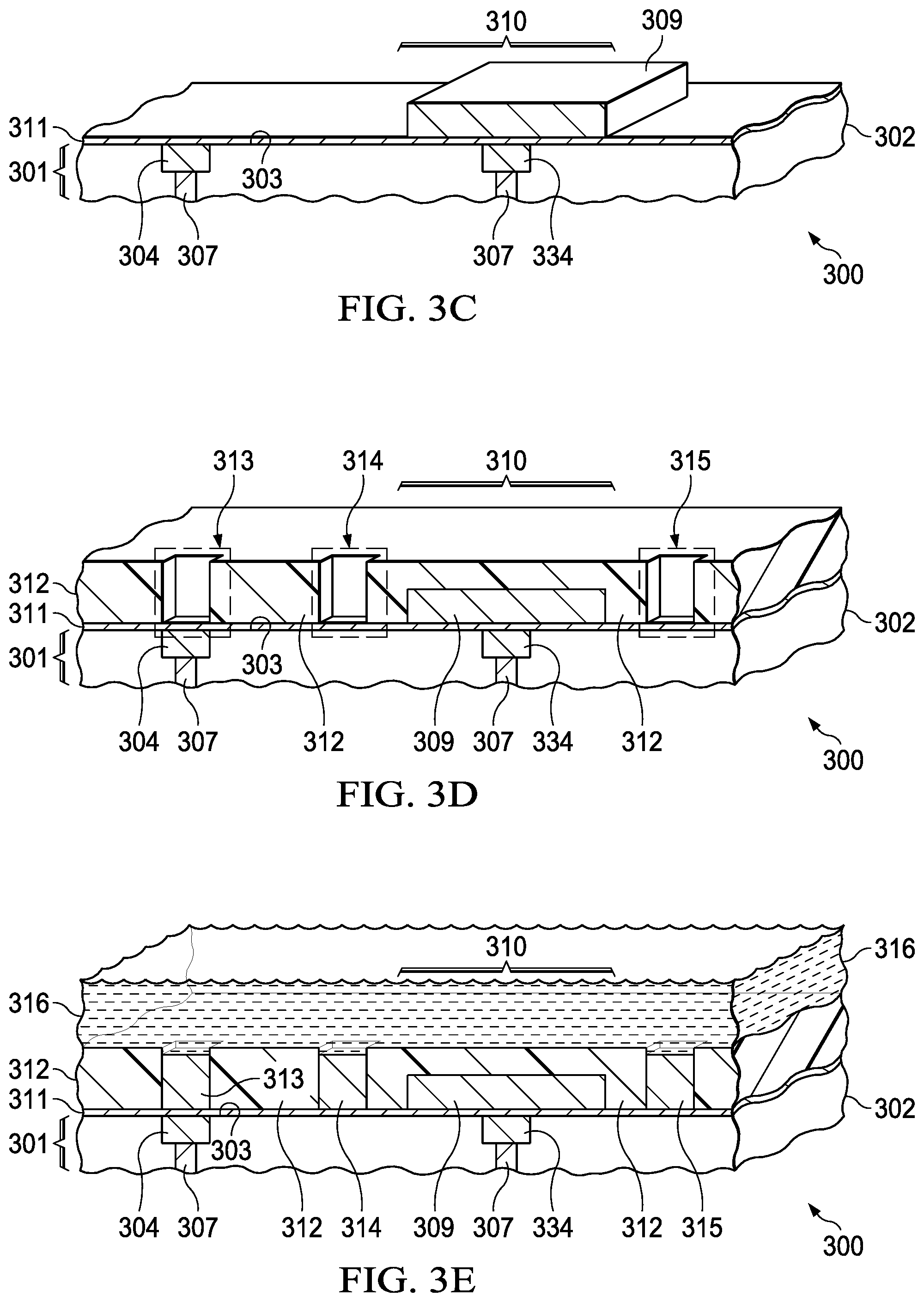 Patent US11810843 Figure 6 – Integrated capacitor with extended head bump bond pillar