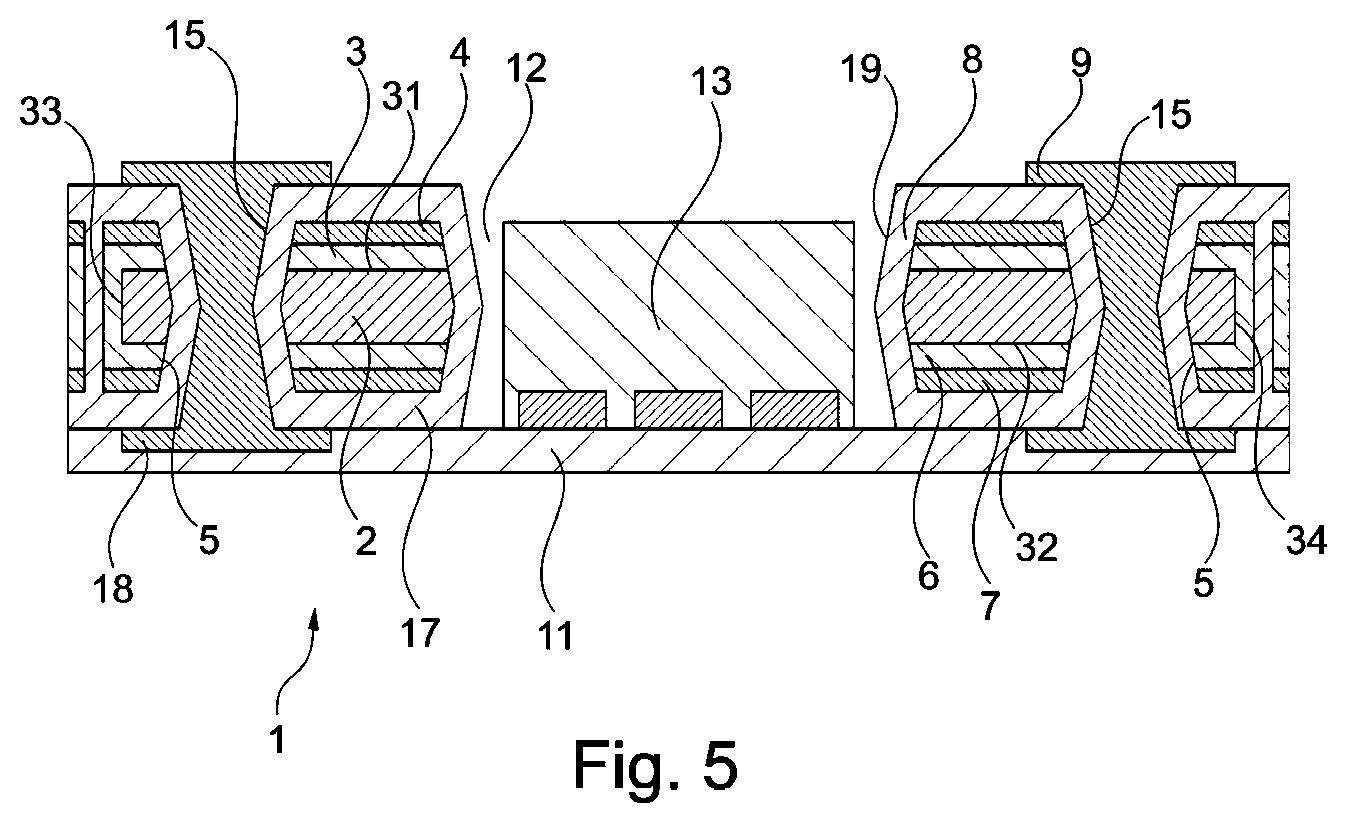 Patent US11810844 Figure 5 – Component carrier and method of manufacturing the same