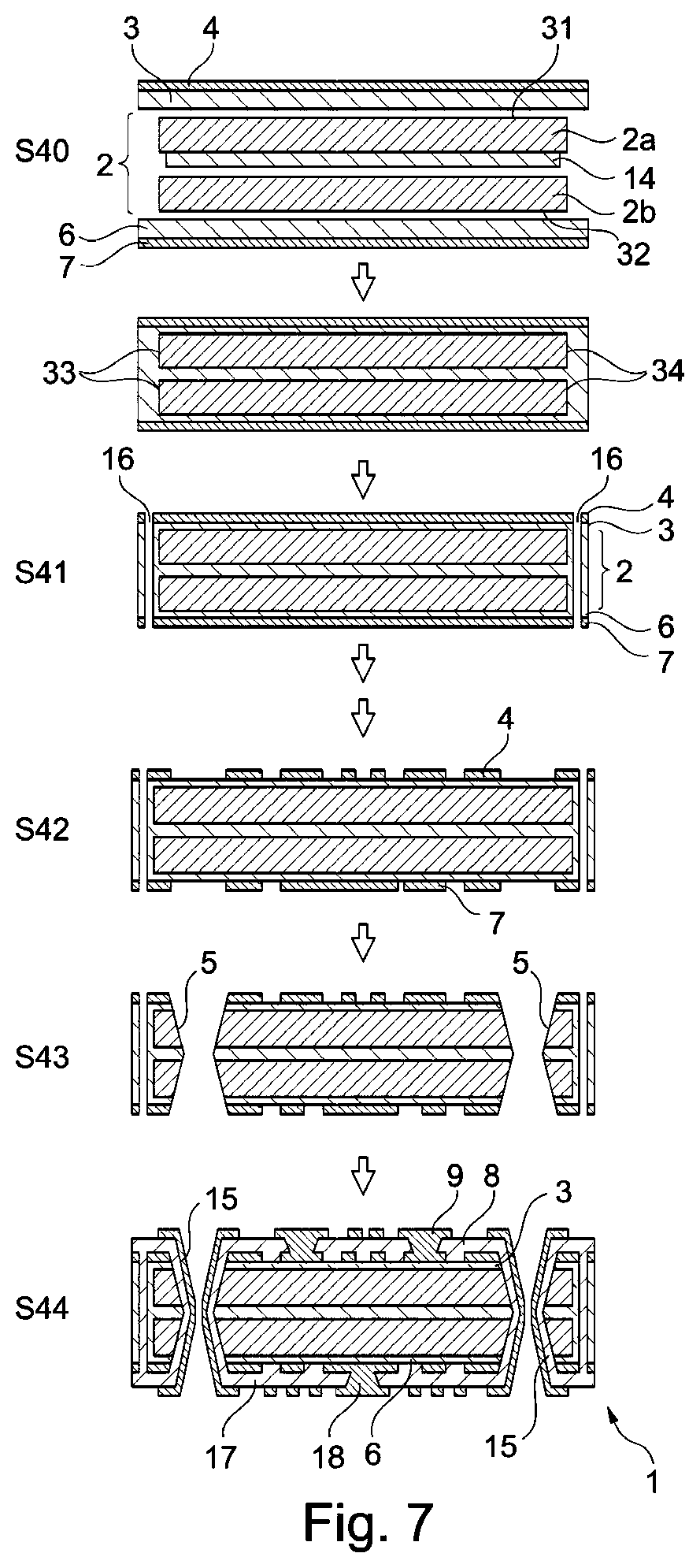 Patent US11810844 Figure 7 – Component carrier and method of manufacturing the same