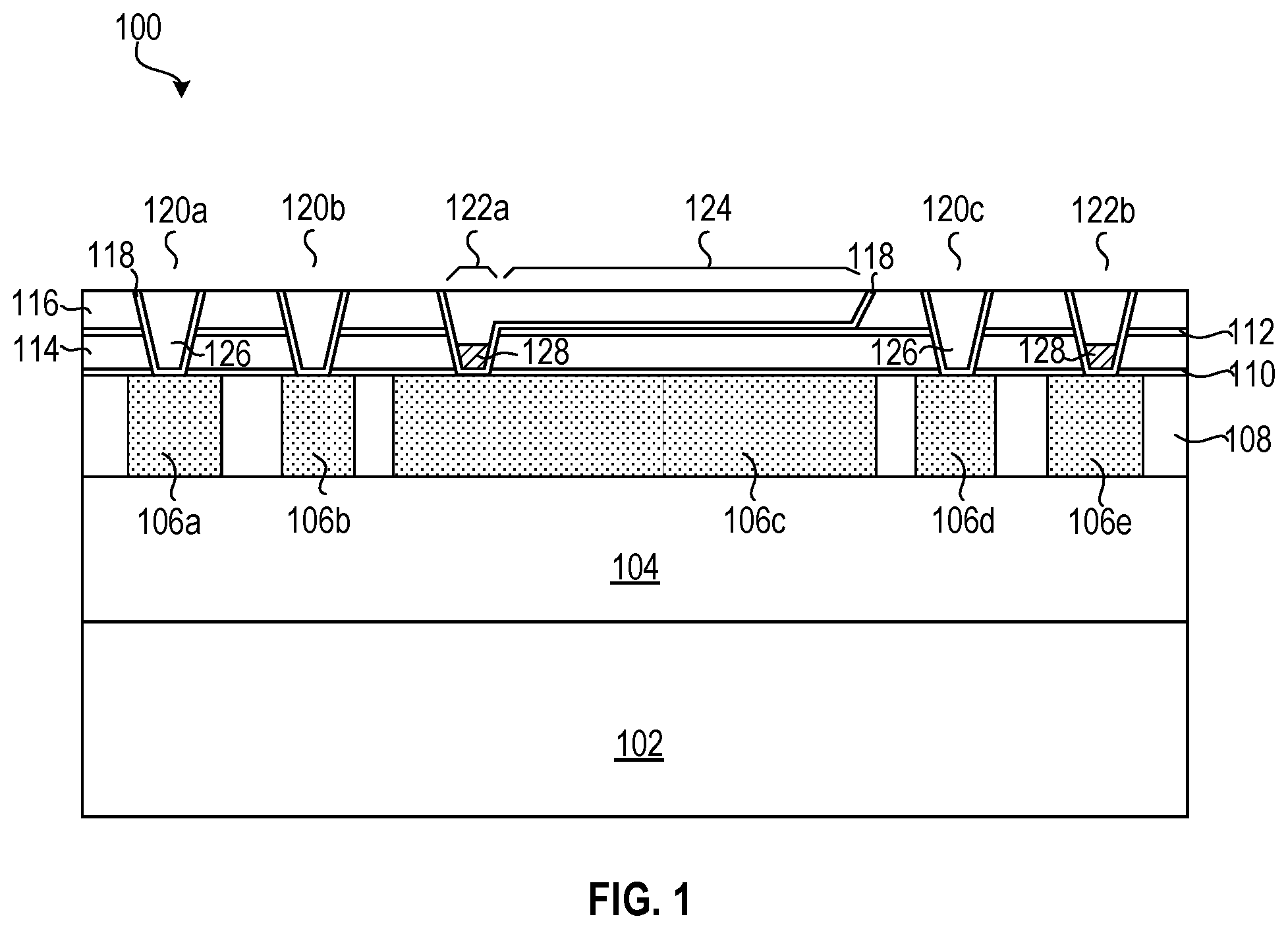 Patent US11810854 Figure 1 – Multi-dimensional vertical switching connections for connecting circuit elements