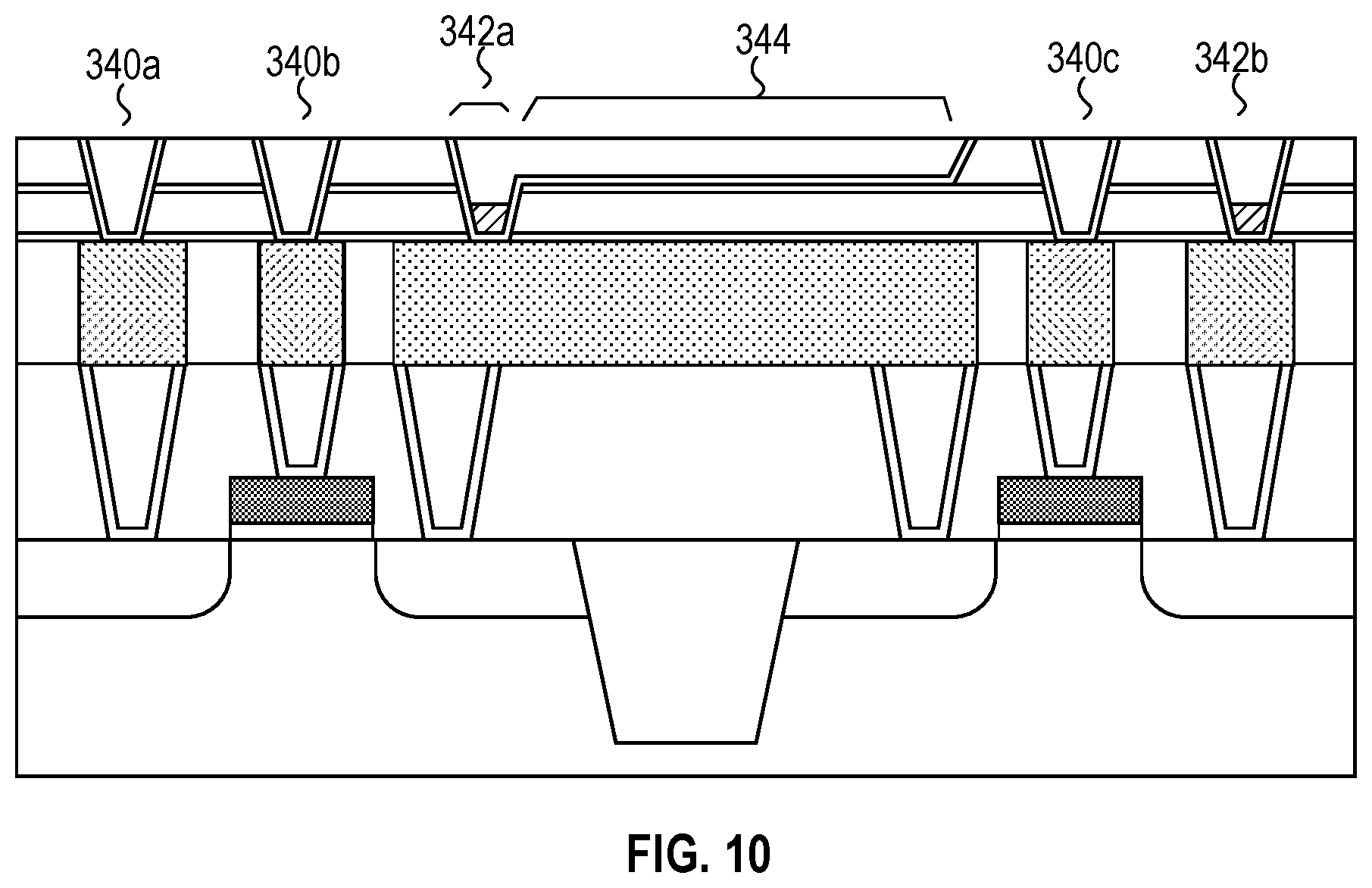 Patent US11810854 Figure 7 – Multi-dimensional vertical switching connections for connecting circuit elements