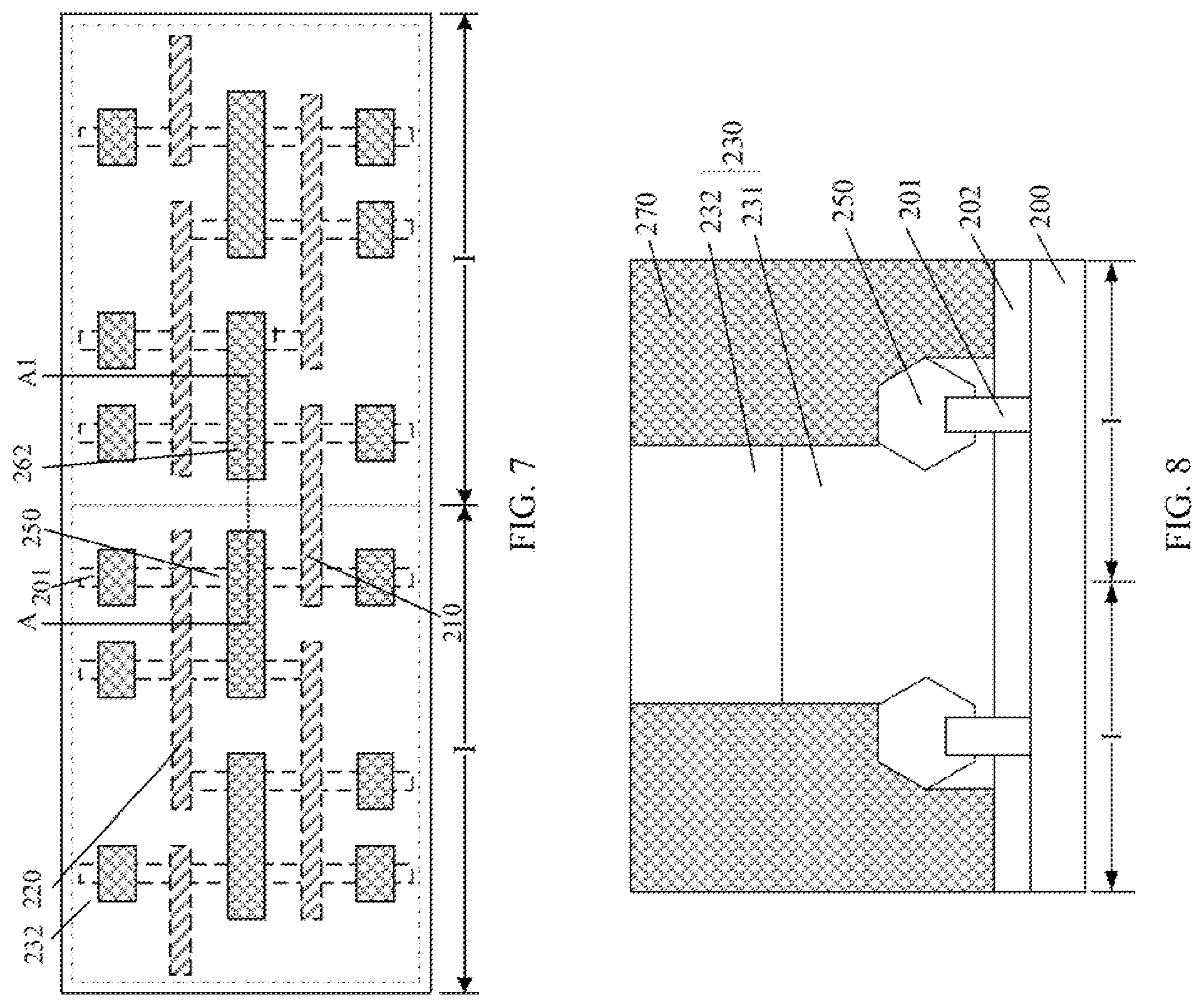 Patent US11810860 Figure 4 – Semiconductor device with conductive structure and insulation layer of different width
