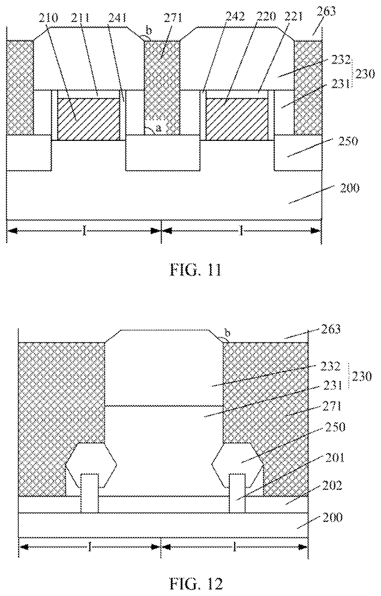 Patent US11810860 Figure 6 – Semiconductor device with conductive structure and insulation layer of different width