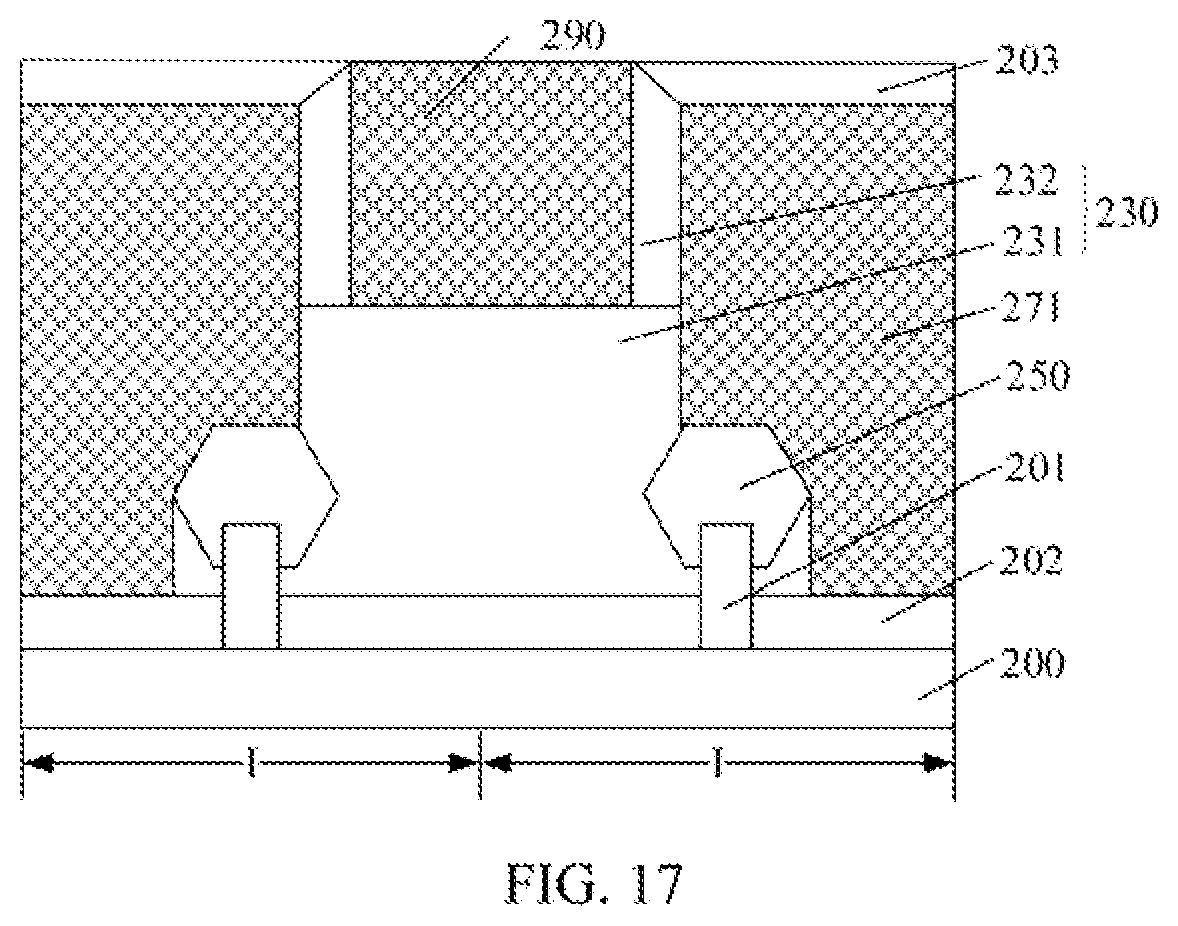 Patent US11810860 Figure 9 – Semiconductor device with conductive structure and insulation layer of different width