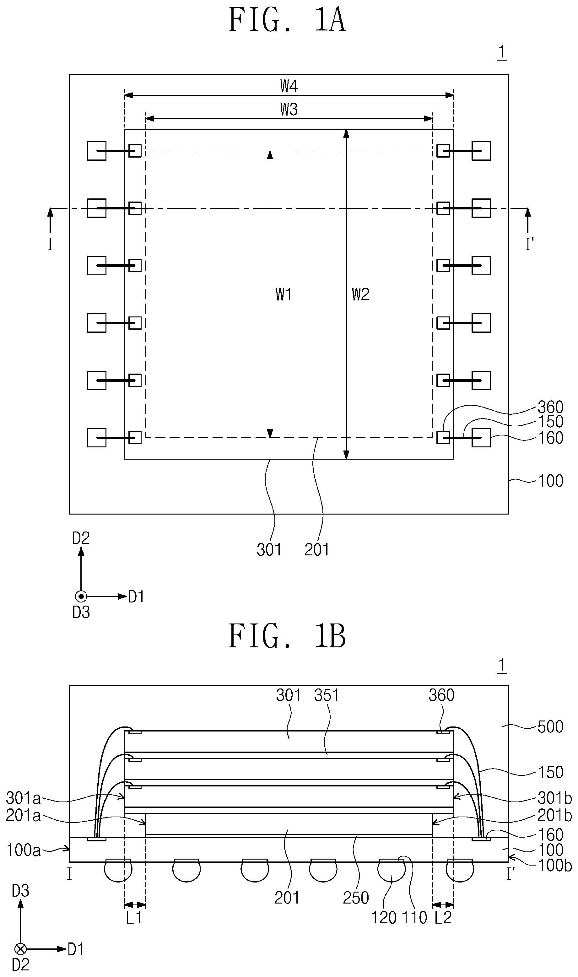 Patent US11810868 Figure 1 – Semiconductor package