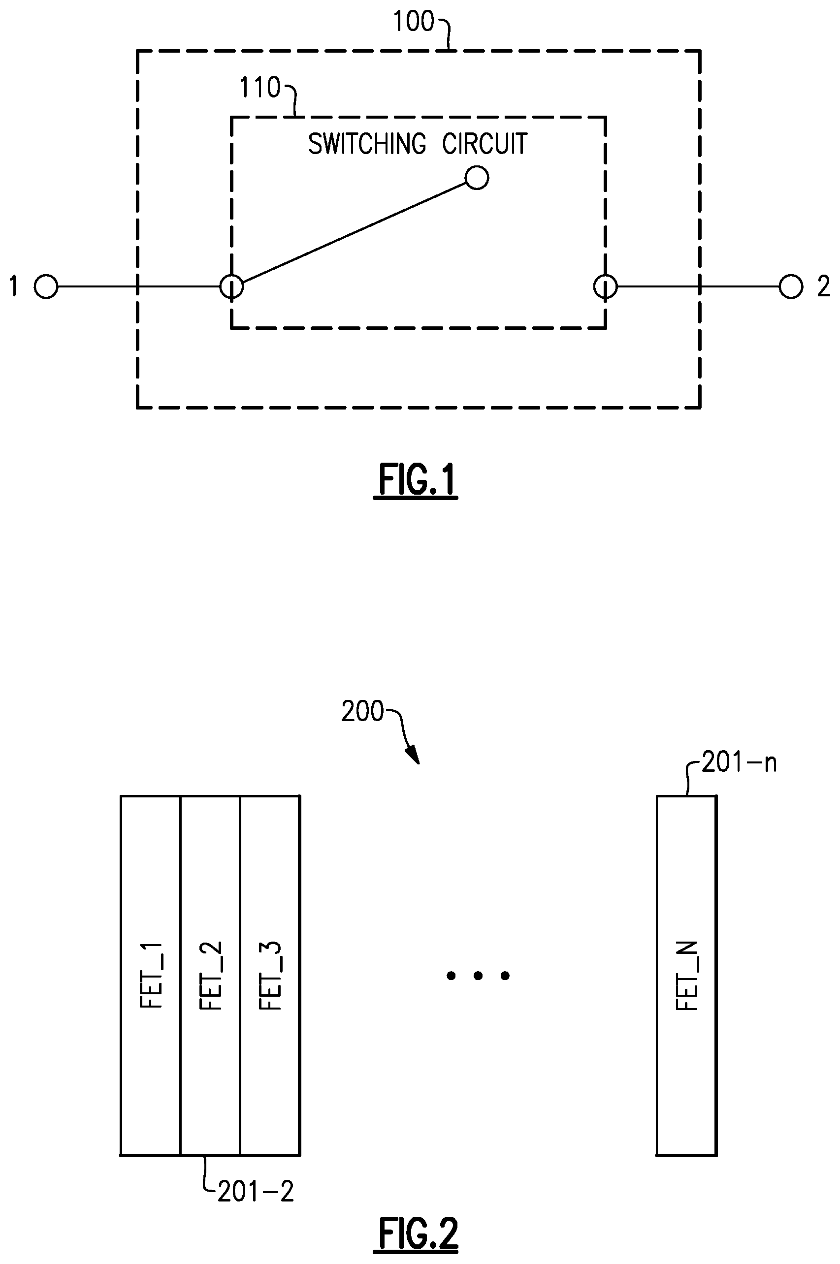 Patent US11810874 — Devices and methods related to voltage compensated switch stack — Figure 1