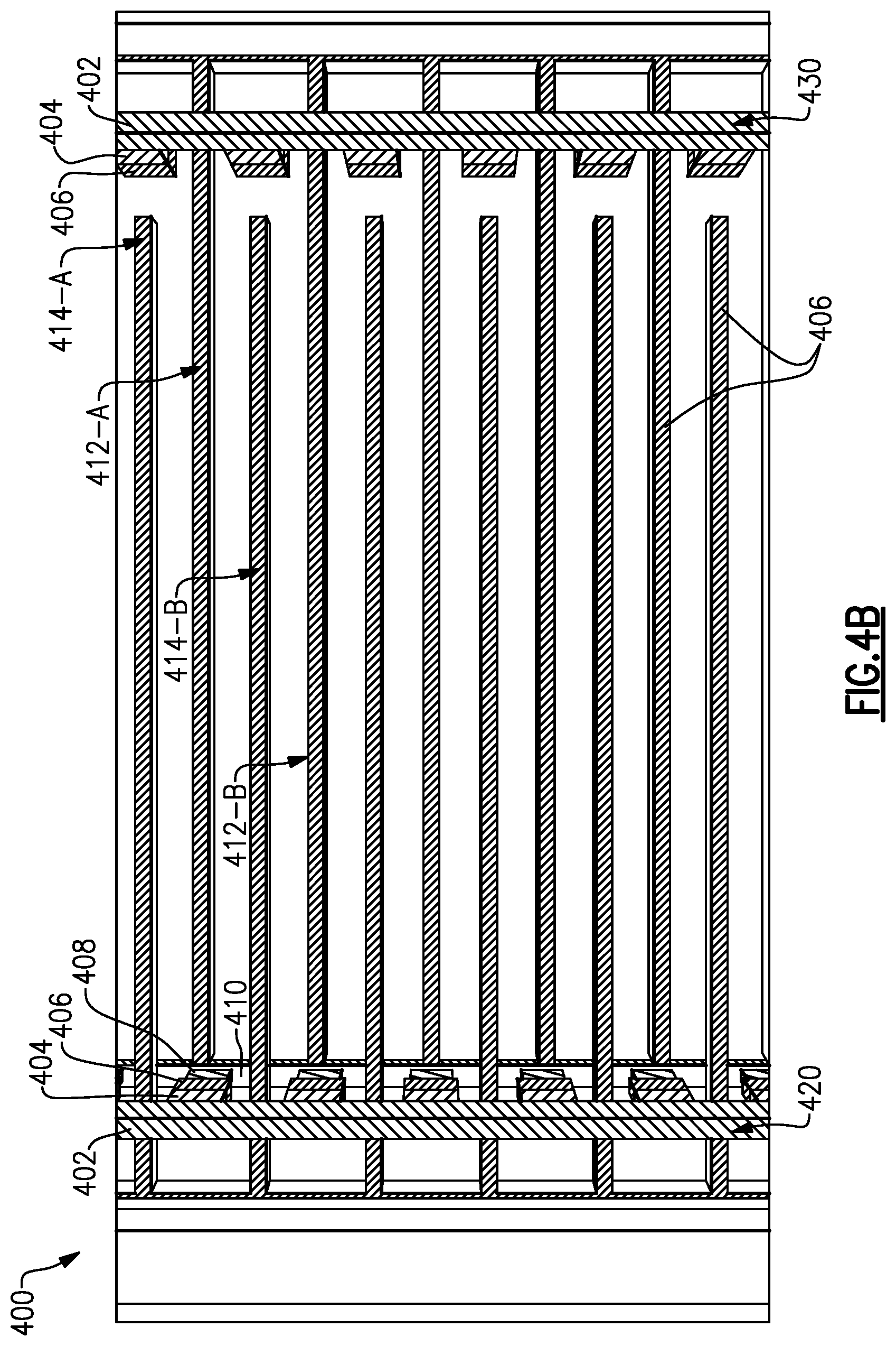 Patent US11810874 Figure 4 – Devices and methods related to voltage compensated switch stack