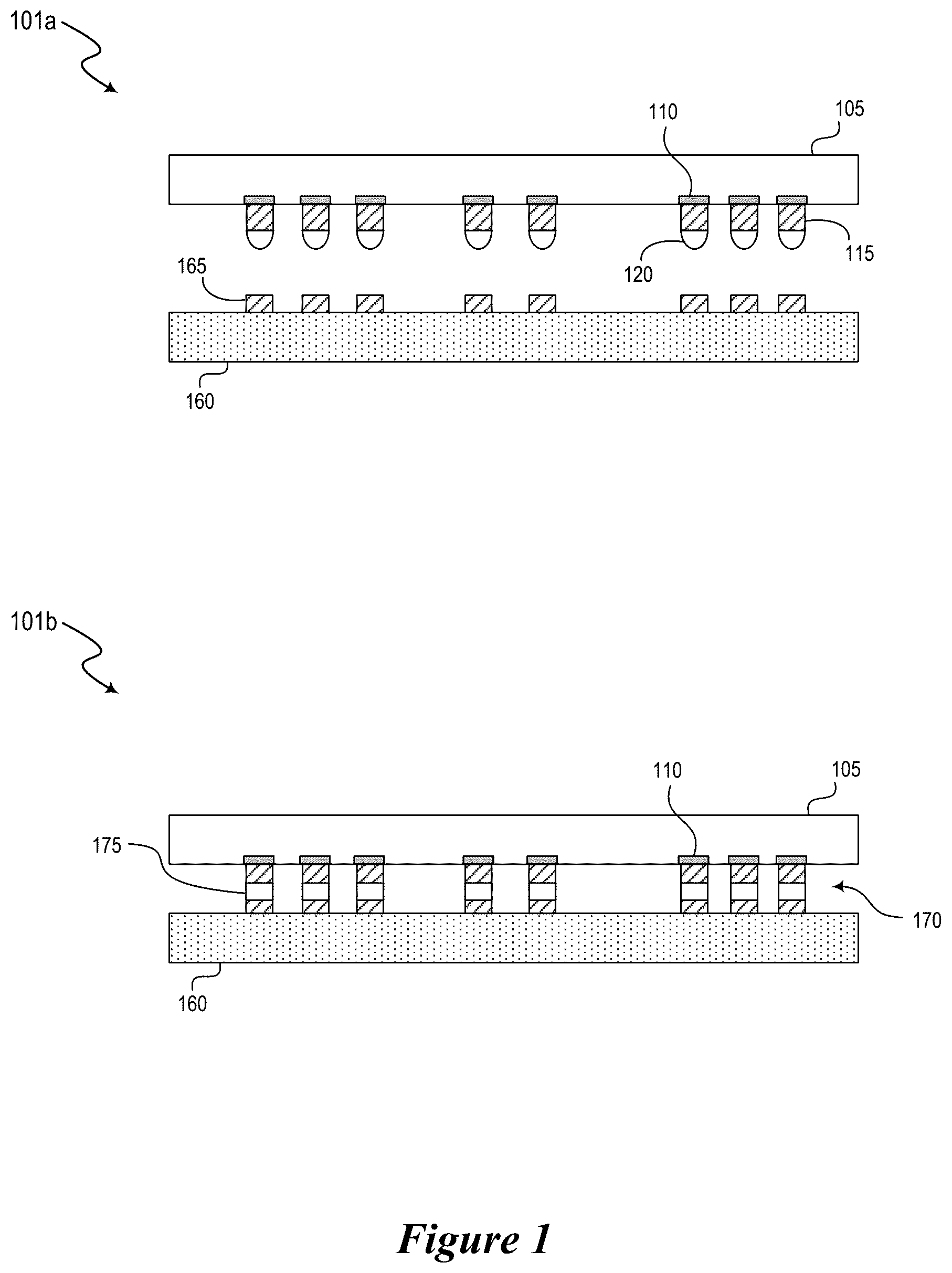 Patent US11810894 — Solderless interconnect for semiconductor device assembly — Figure 1