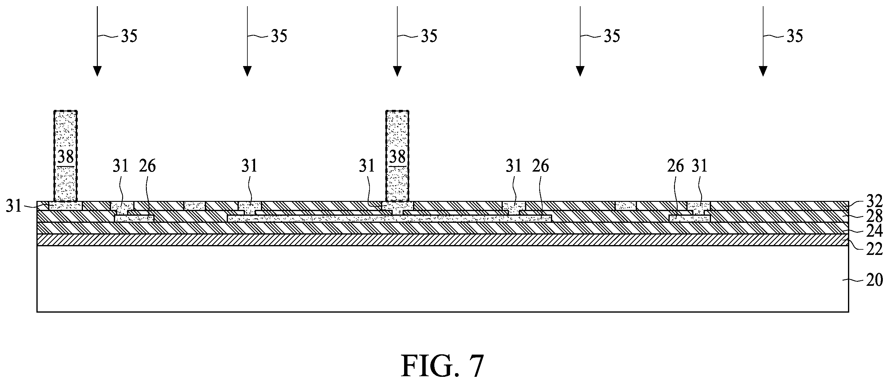Patent US11810899 Figure 7 – 3DIC formation with dies bonded to formed RDLs