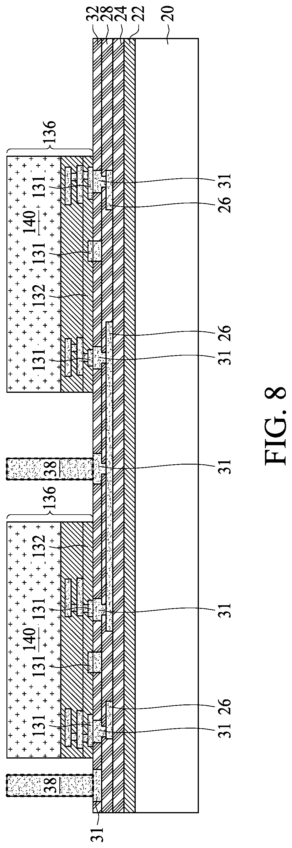 Patent US11810899 Figure 8 – 3DIC formation with dies bonded to formed RDLs
