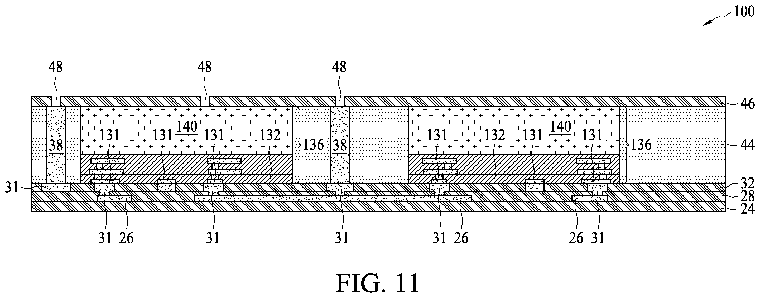 Patent US11810899 Figure 11 – 3DIC formation with dies bonded to formed RDLs