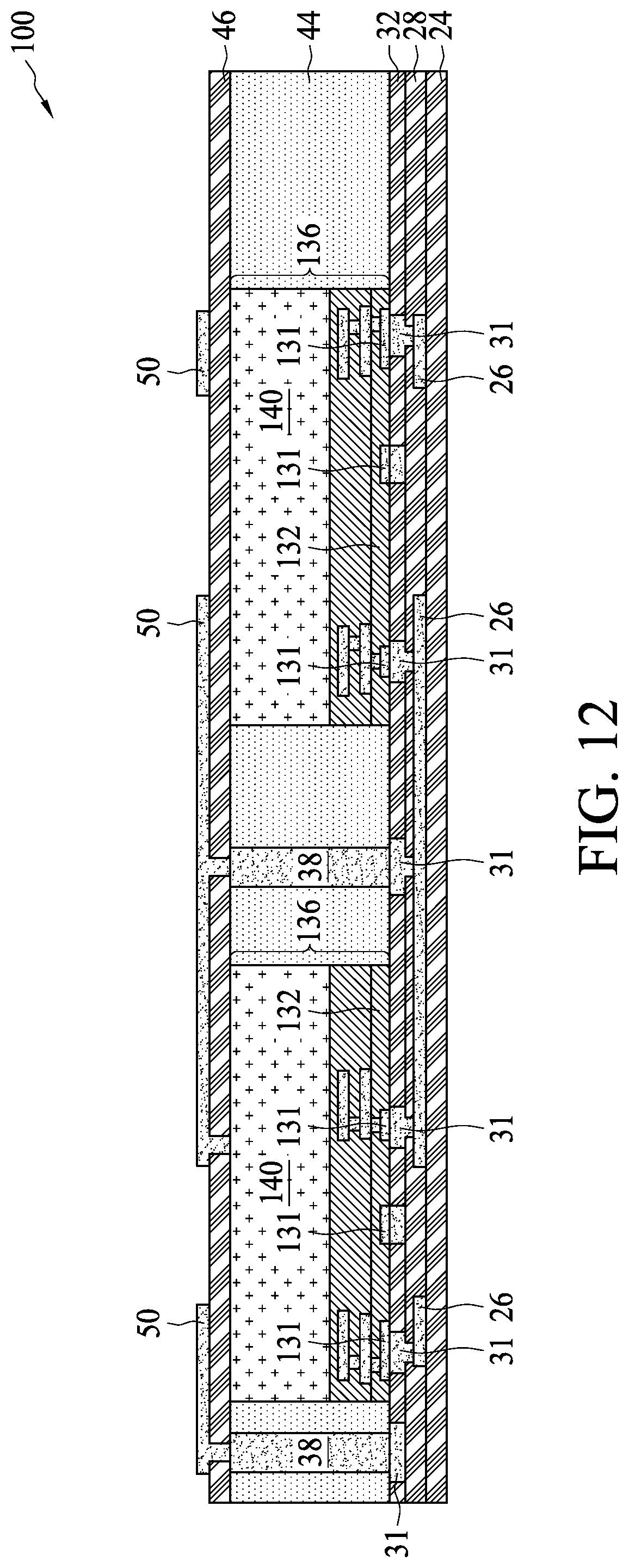 Patent US11810899 Figure 12 – 3DIC formation with dies bonded to formed RDLs