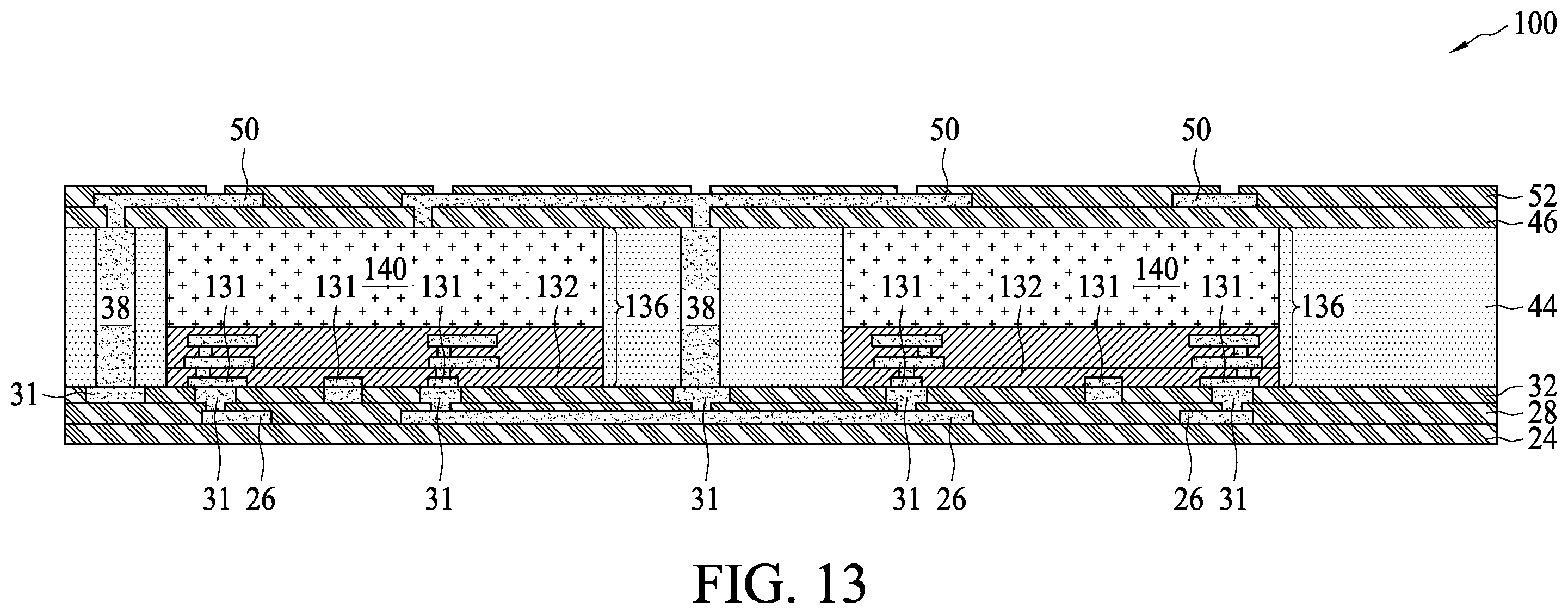 Patent US11810899 Figure 13 – 3DIC formation with dies bonded to formed RDLs