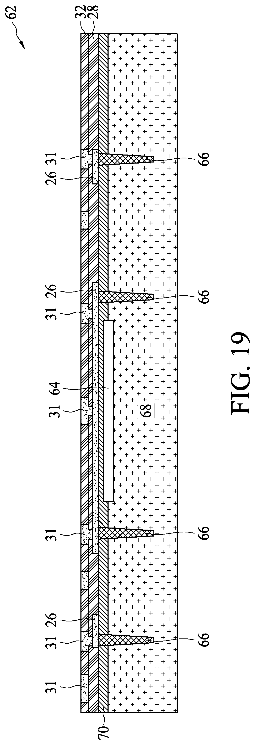 Patent US11810899 Figure 19 – 3DIC formation with dies bonded to formed RDLs