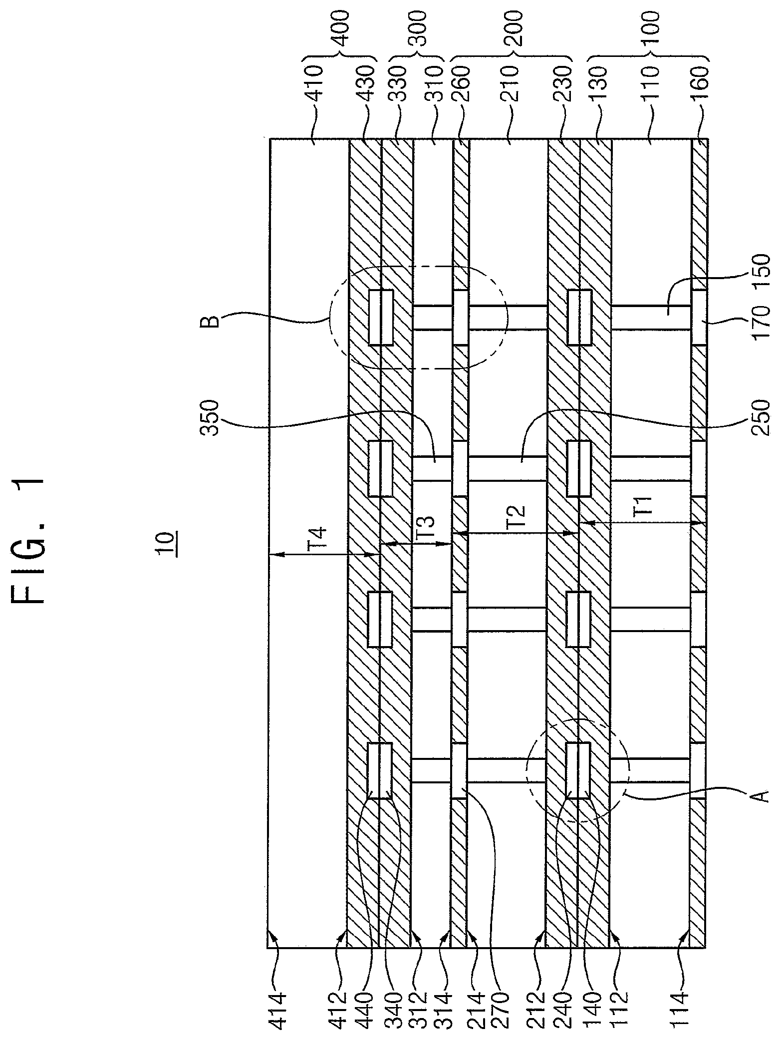 Patent US11810900 Figure 1 – Semiconductor packages stacked by wafer bonding process and methods of manufacturing the semiconductor packages