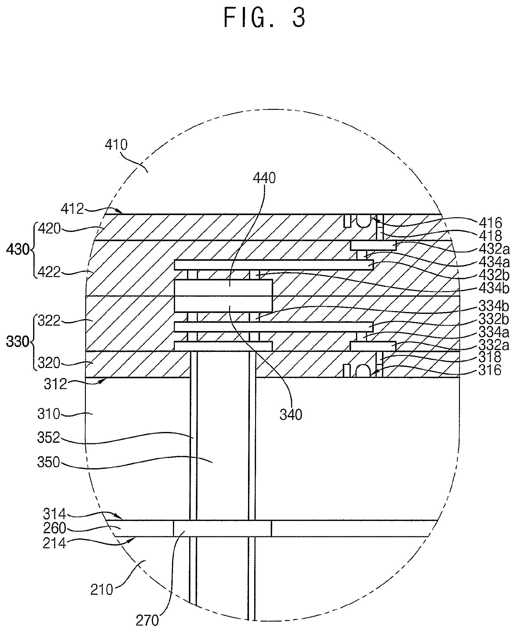 Patent US11810900 Figure 3 – Semiconductor packages stacked by wafer bonding process and methods of manufacturing the semiconductor packages