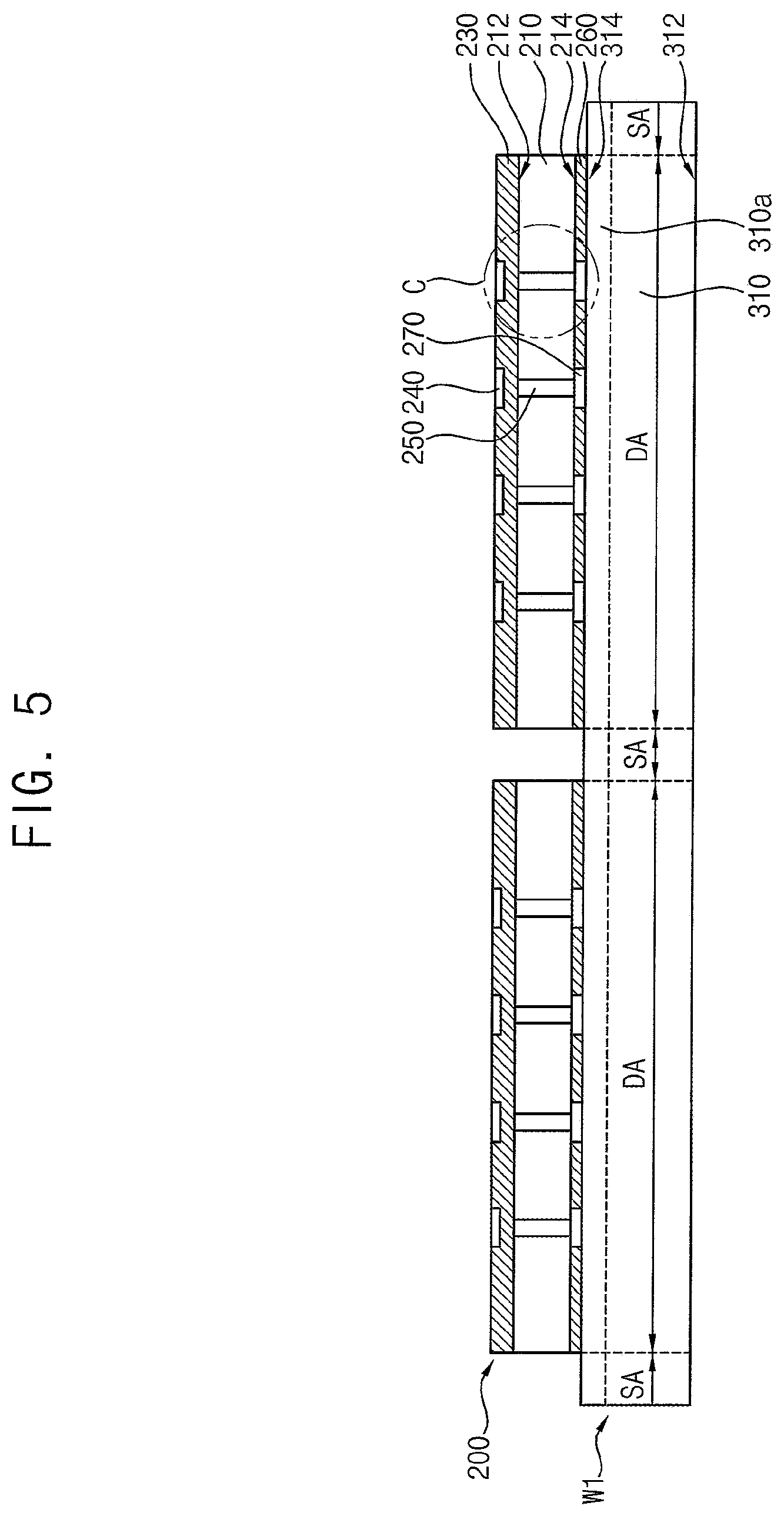 Patent US11810900 Figure 5 – Semiconductor packages stacked by wafer bonding process and methods of manufacturing the semiconductor packages
