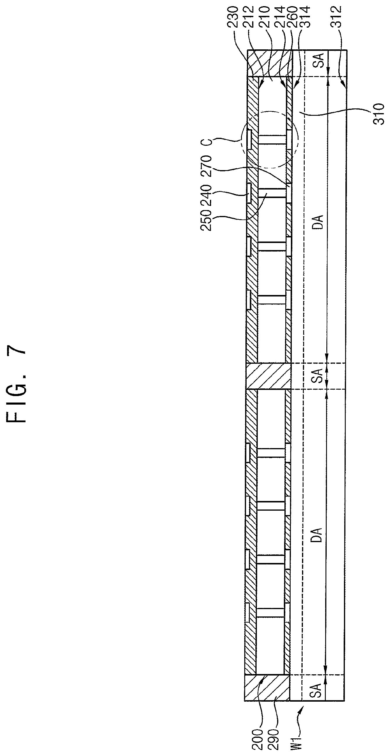 Patent US11810900 Figure 7 – Semiconductor packages stacked by wafer bonding process and methods of manufacturing the semiconductor packages