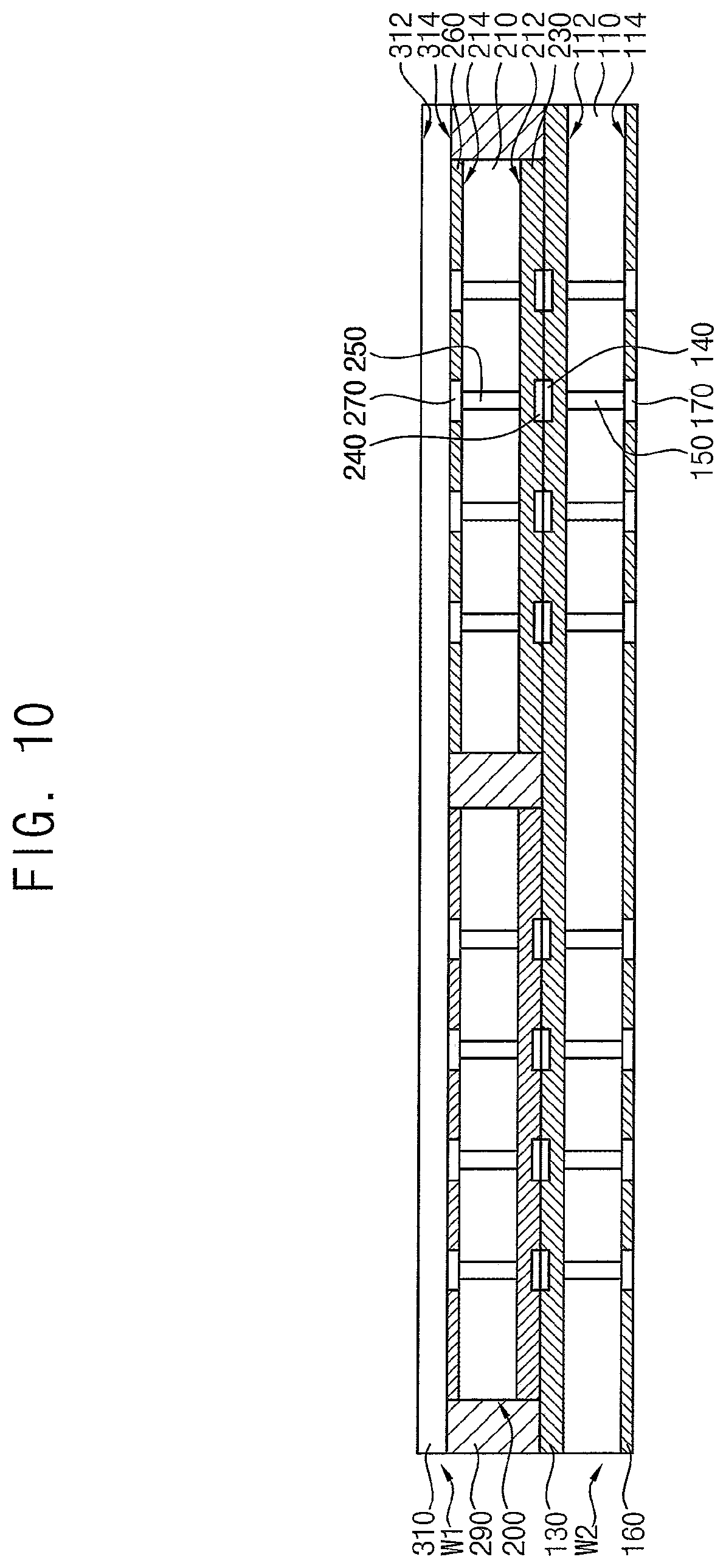 Patent US11810900 Figure 10 – Semiconductor packages stacked by wafer bonding process and methods of manufacturing the semiconductor packages