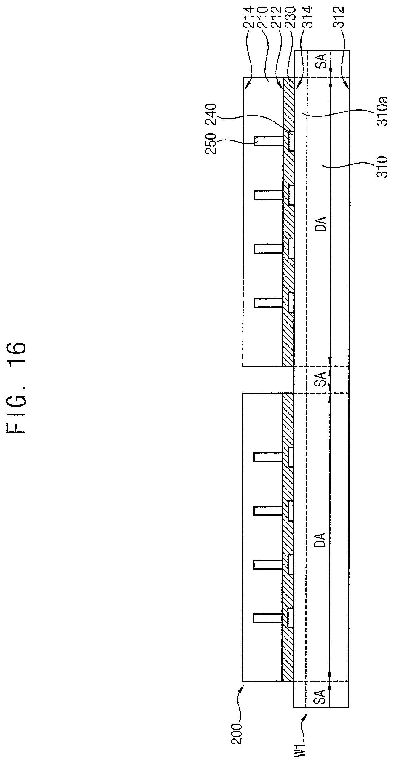Patent US11810900 Figure 16 – Semiconductor packages stacked by wafer bonding process and methods of manufacturing the semiconductor packages