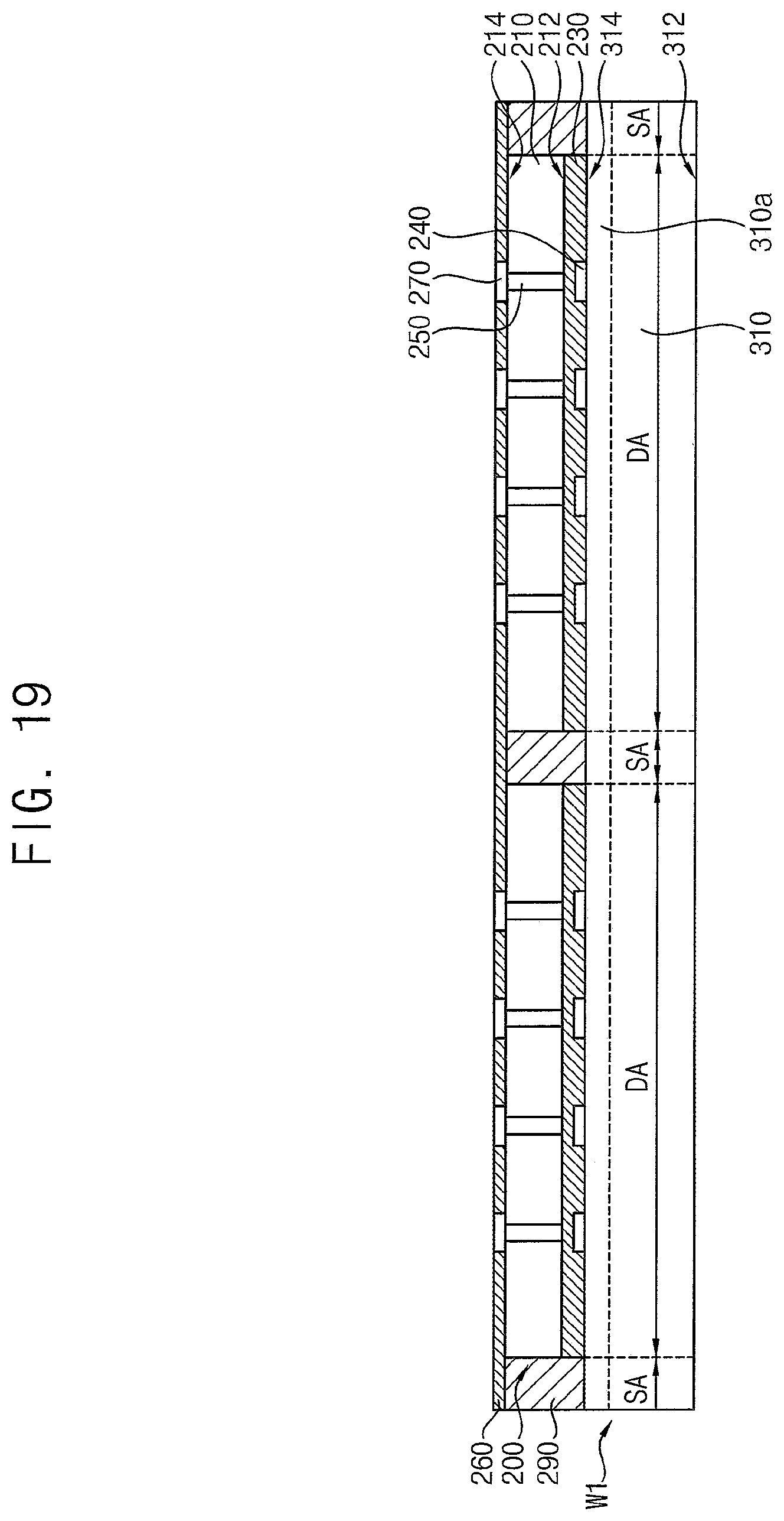Patent US11810900 Figure 19 – Semiconductor packages stacked by wafer bonding process and methods of manufacturing the semiconductor packages