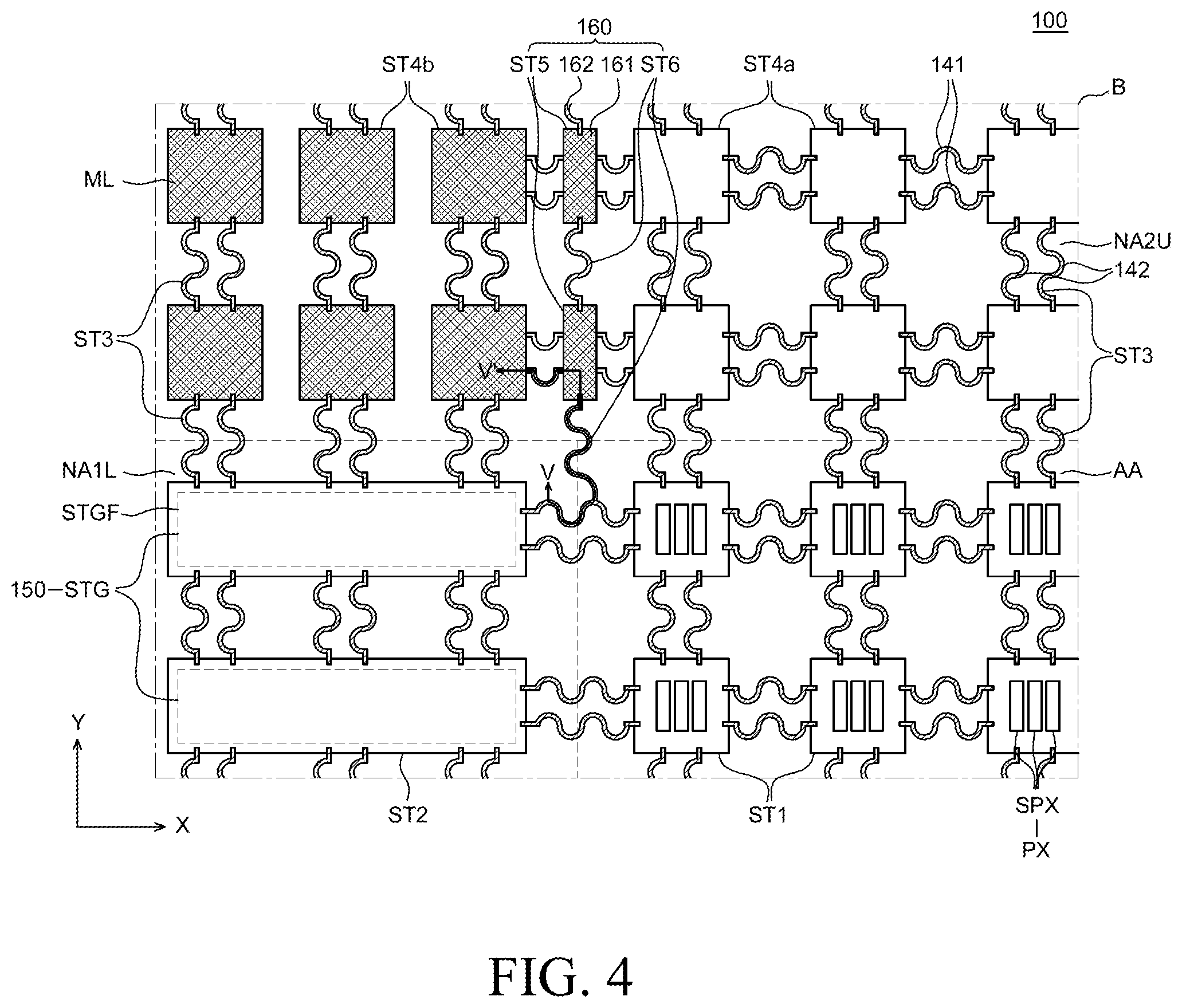 Patent US11810906 Figure 4 – Stretchable display device