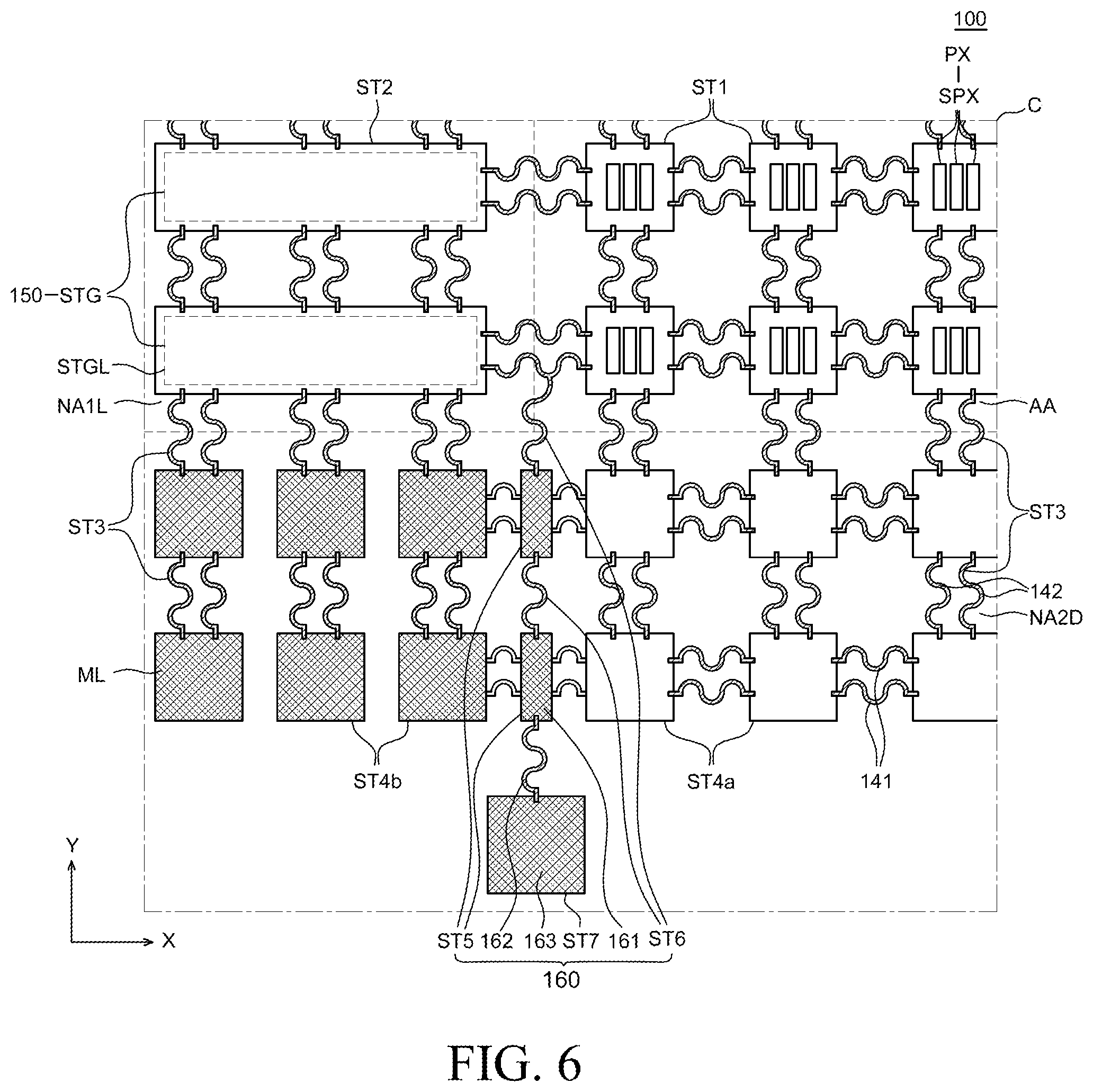 Patent US11810906 Figure 6 – Stretchable display device