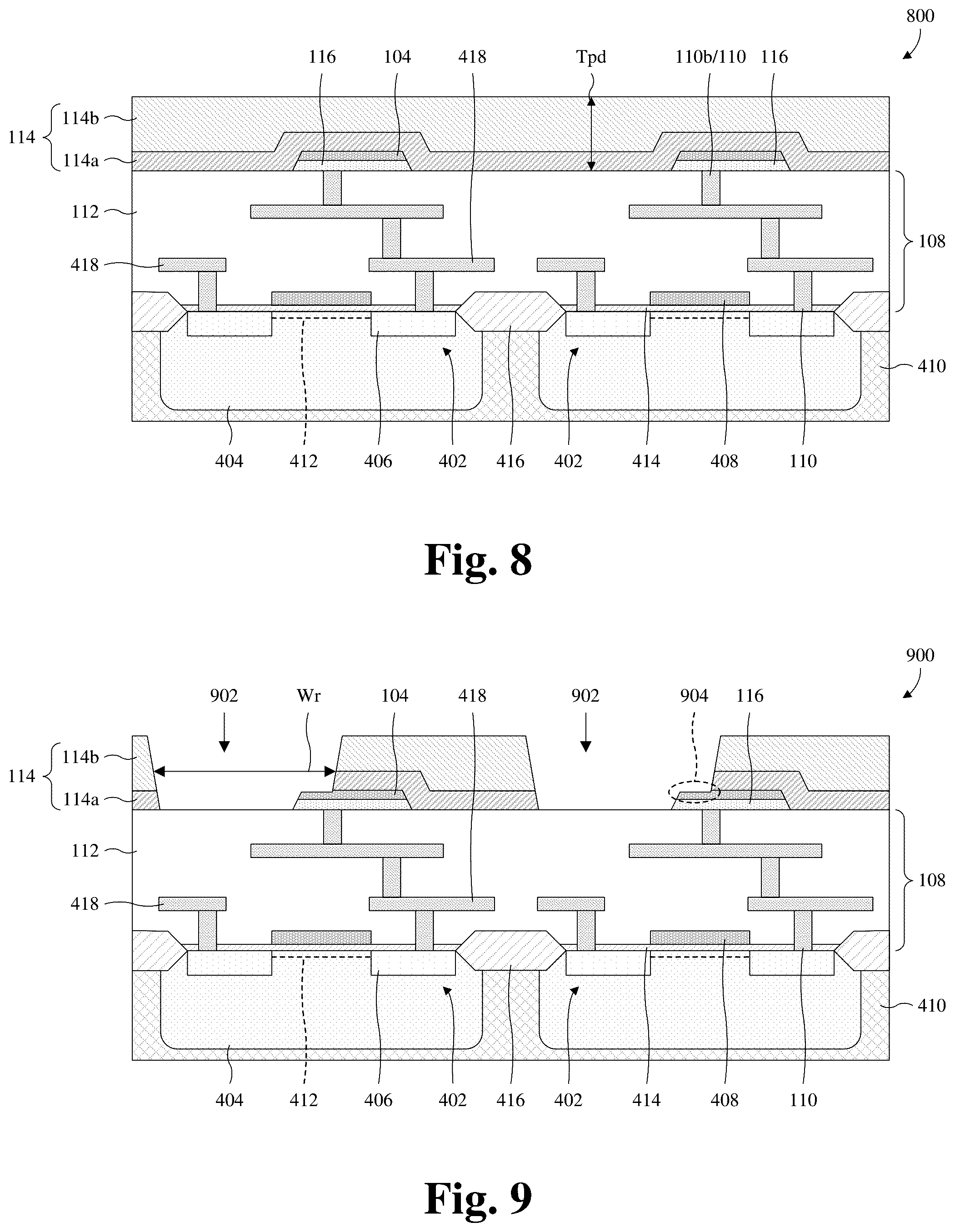 Patent US11810907 Figure 9 – Pixel structure for displays