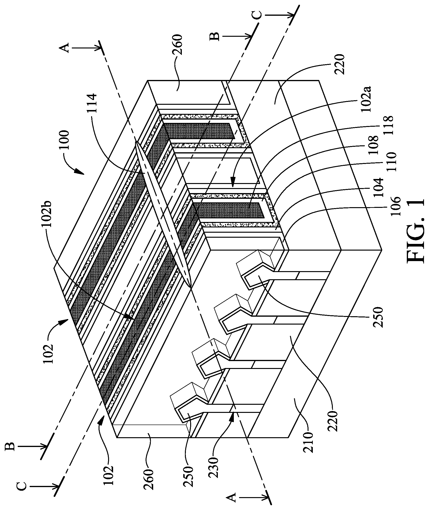 Patent US11810909 Figure 1 – Metal gate structure cutting process