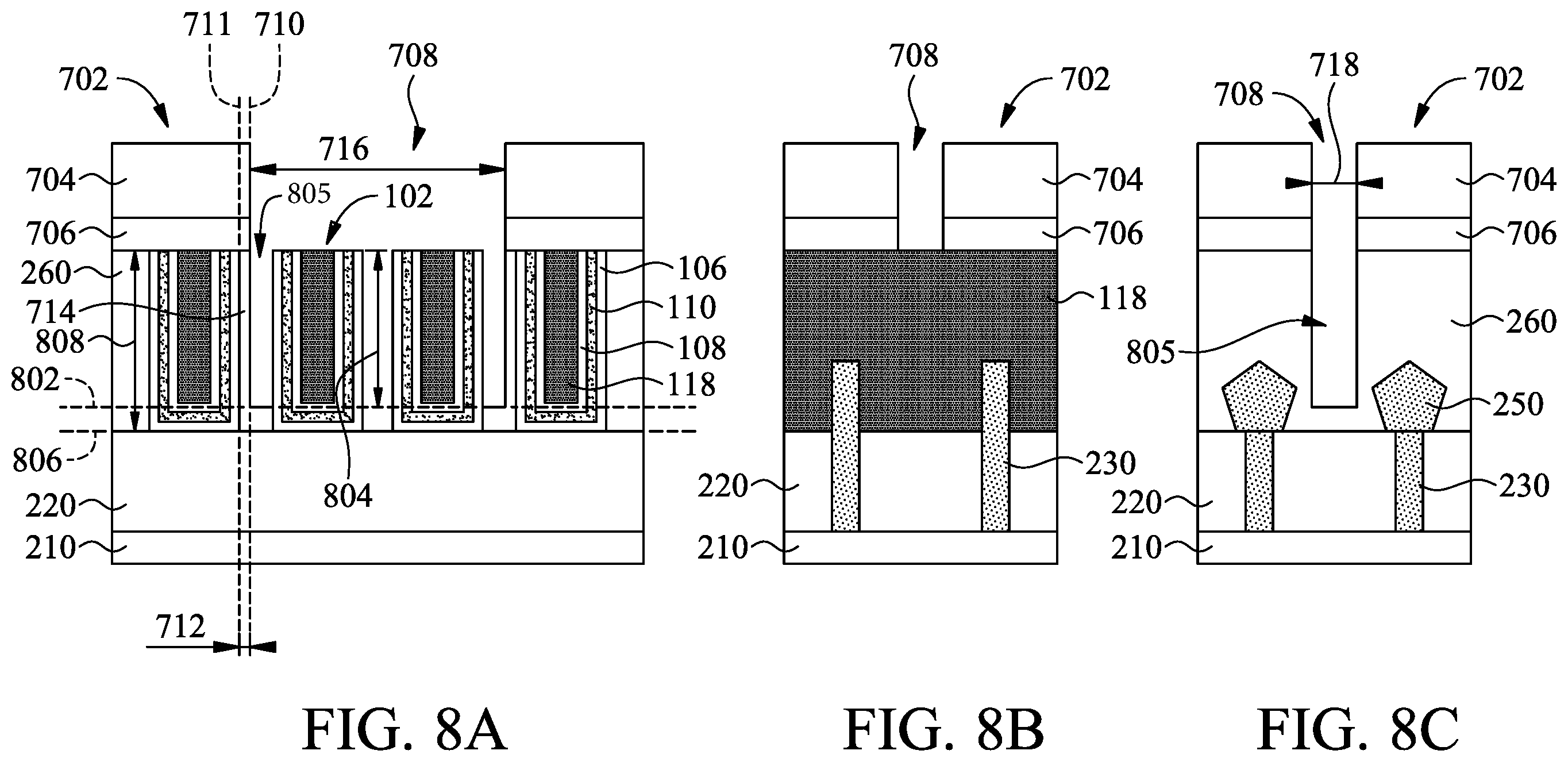 Patent US11810909 Figure 8 – Metal gate structure cutting process