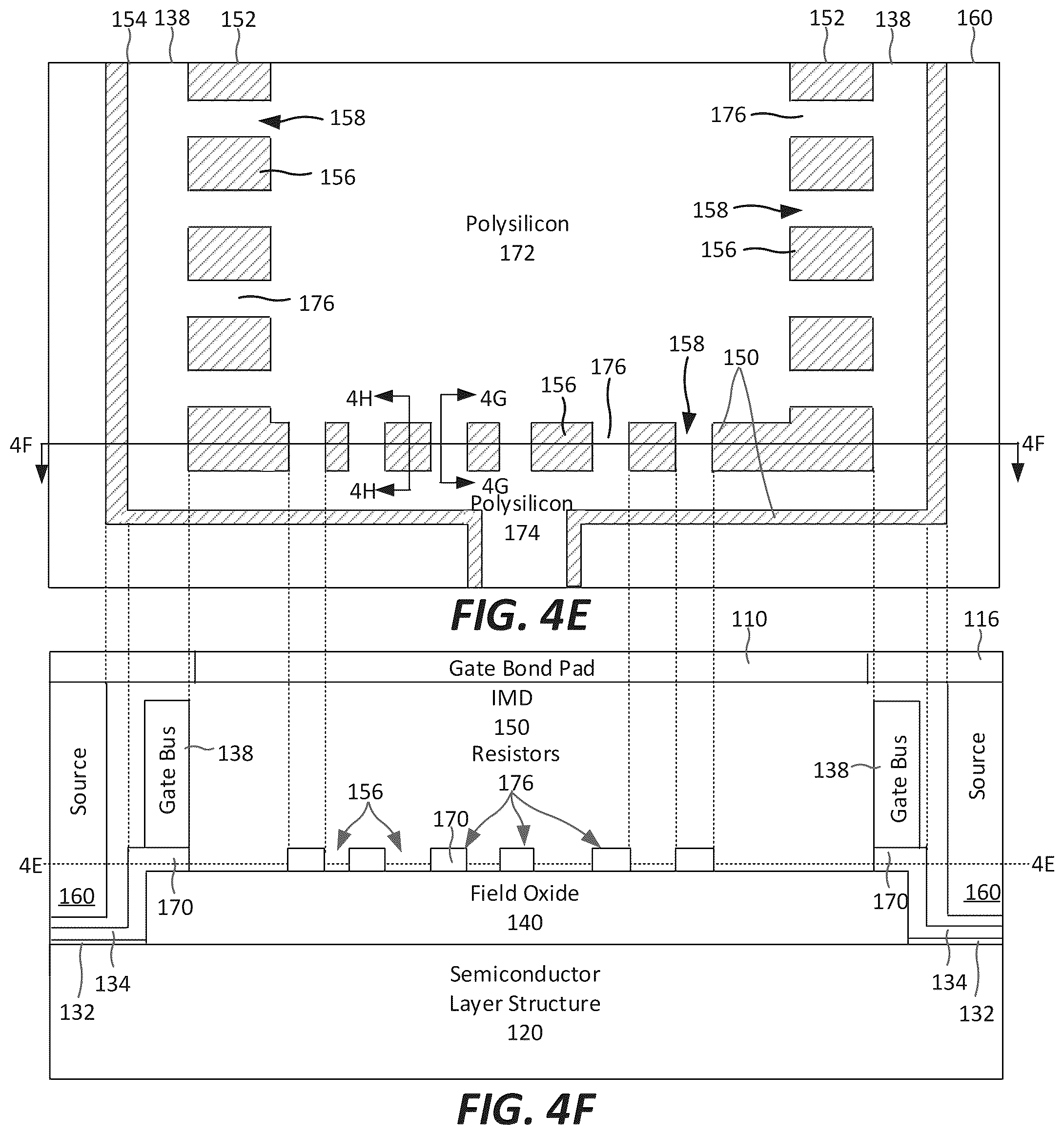 Patent US11810912 Figure 7 – Semiconductor devices having asymmetric integrated gate resistors for balanced turn-on/turn-off behavior