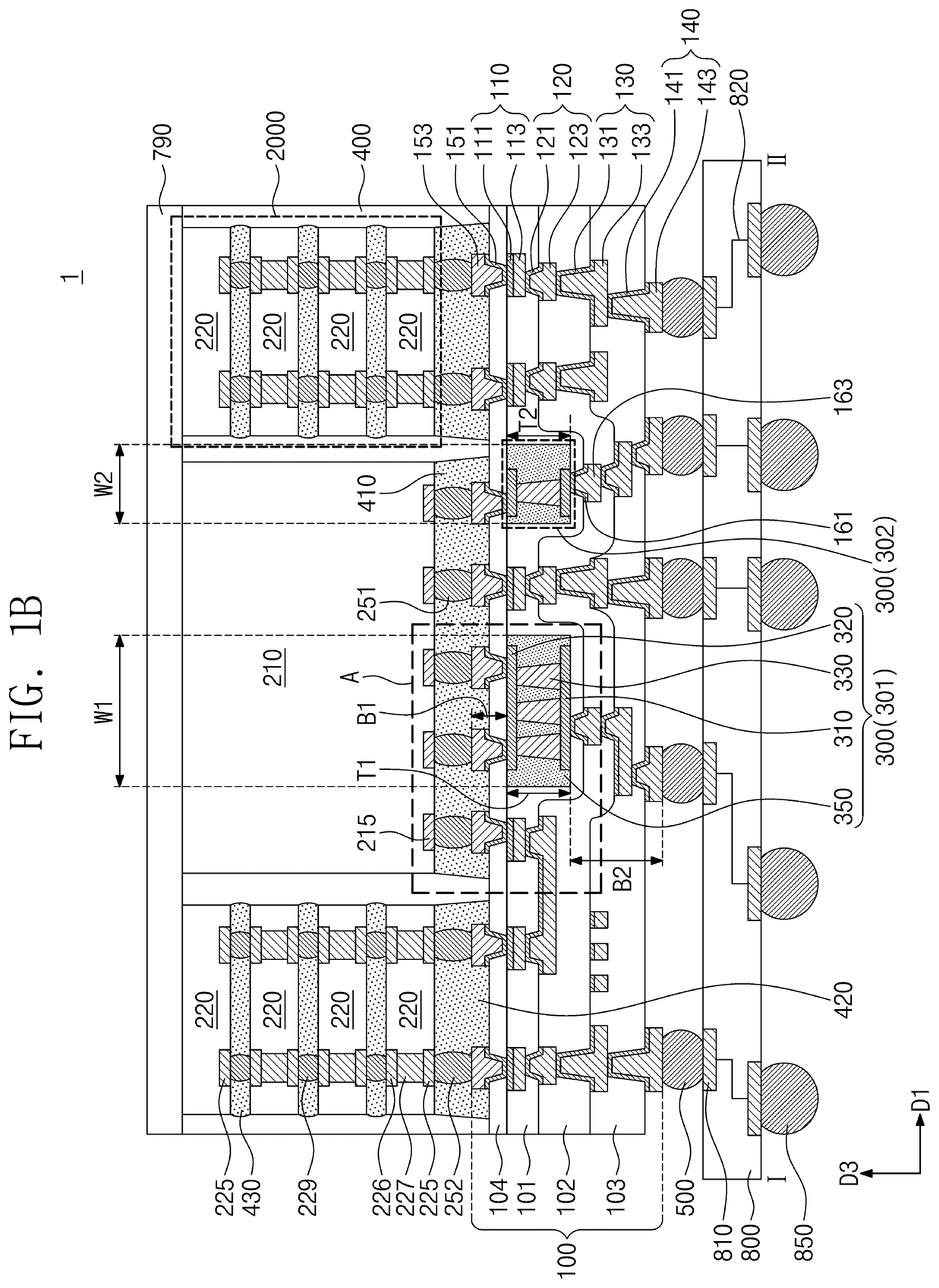 Patent US11810915 Figure 2 – Semiconductor package with redistribution substrate having embedded passive device