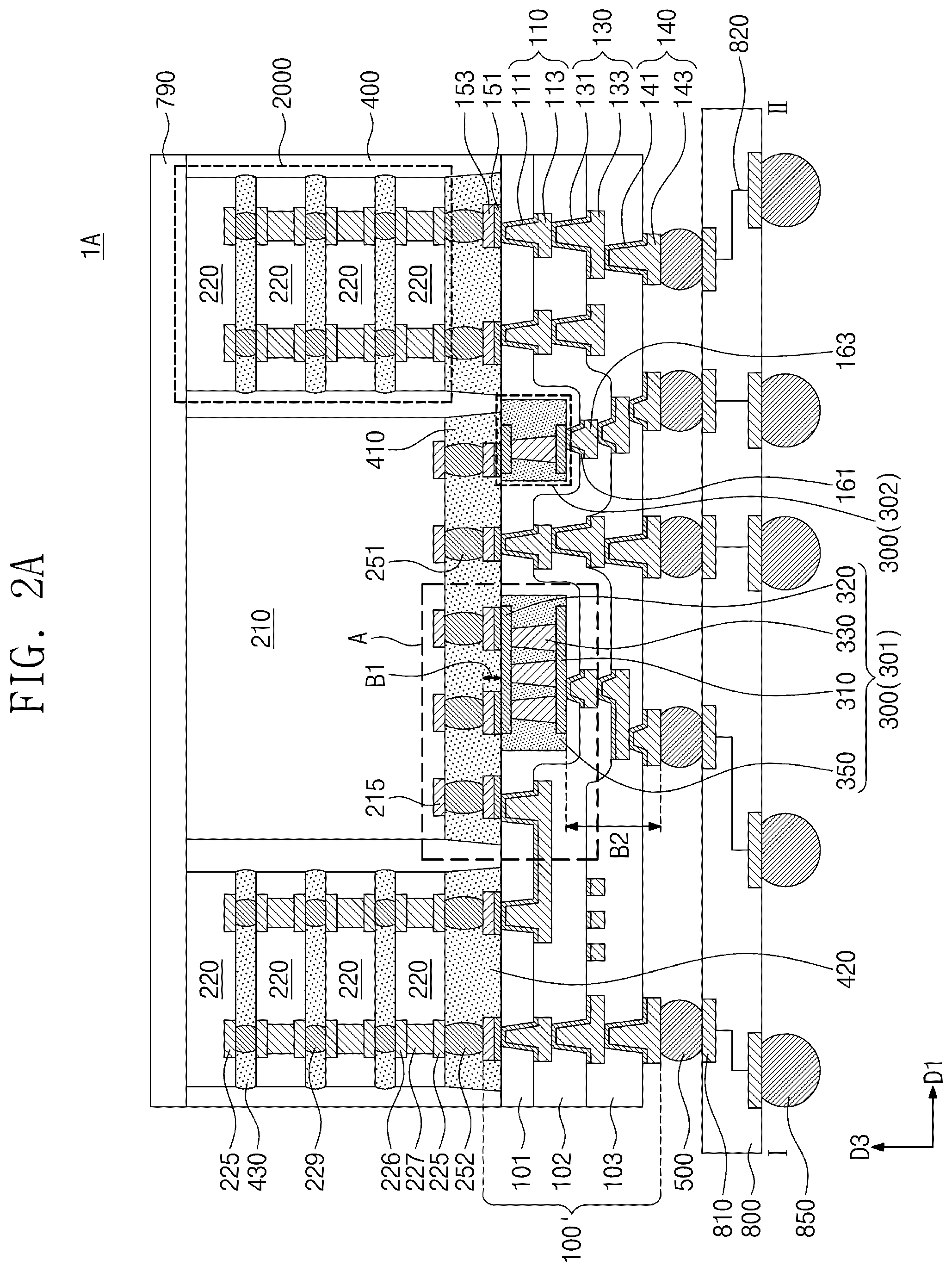 Patent US11810915 Figure 5 – Semiconductor package with redistribution substrate having embedded passive device