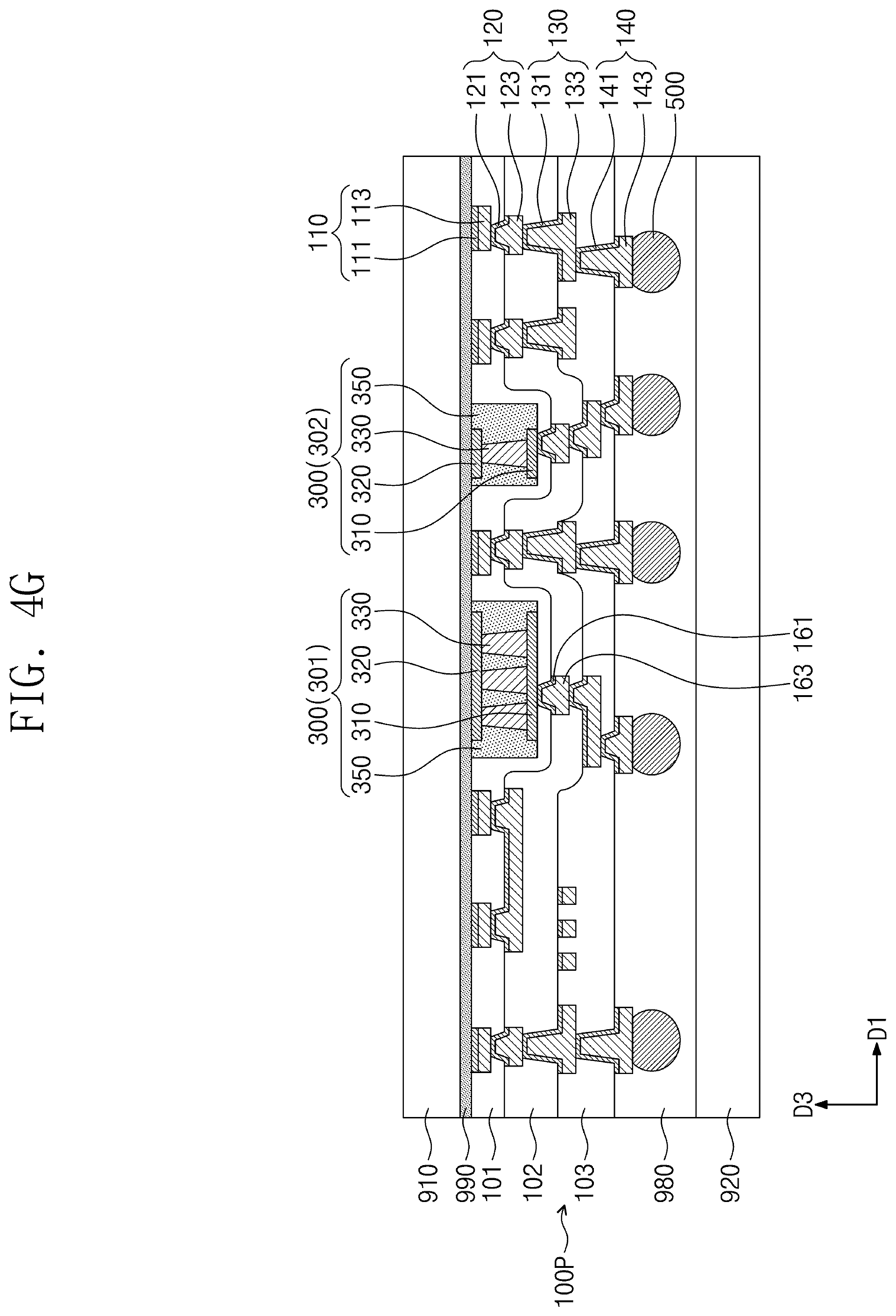 Patent US11810915 Figure 12 – Semiconductor package with redistribution substrate having embedded passive device