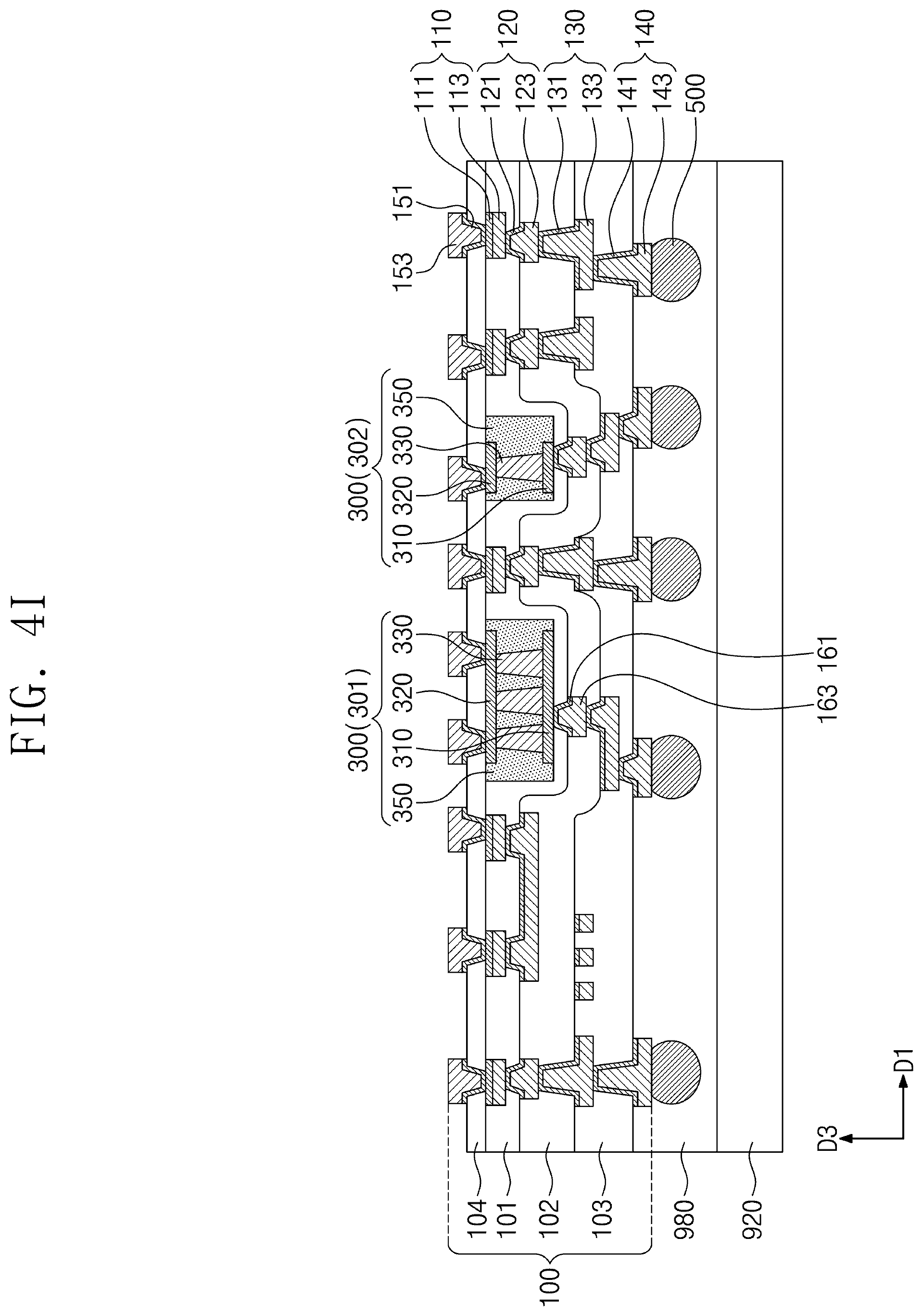 Patent US11810915 Figure 14 – Semiconductor package with redistribution substrate having embedded passive device