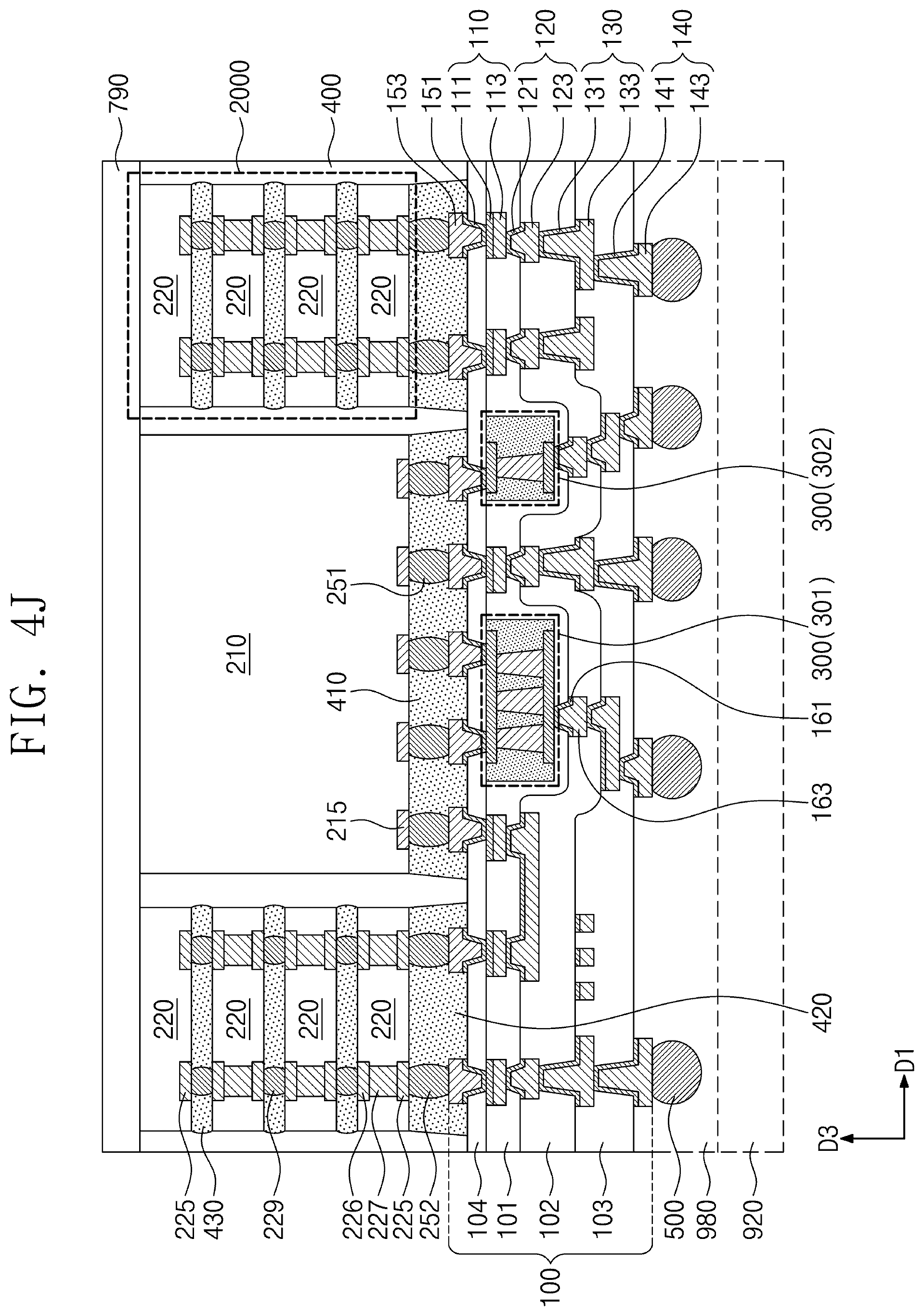 Patent US11810915 Figure 15 – Semiconductor package with redistribution substrate having embedded passive device