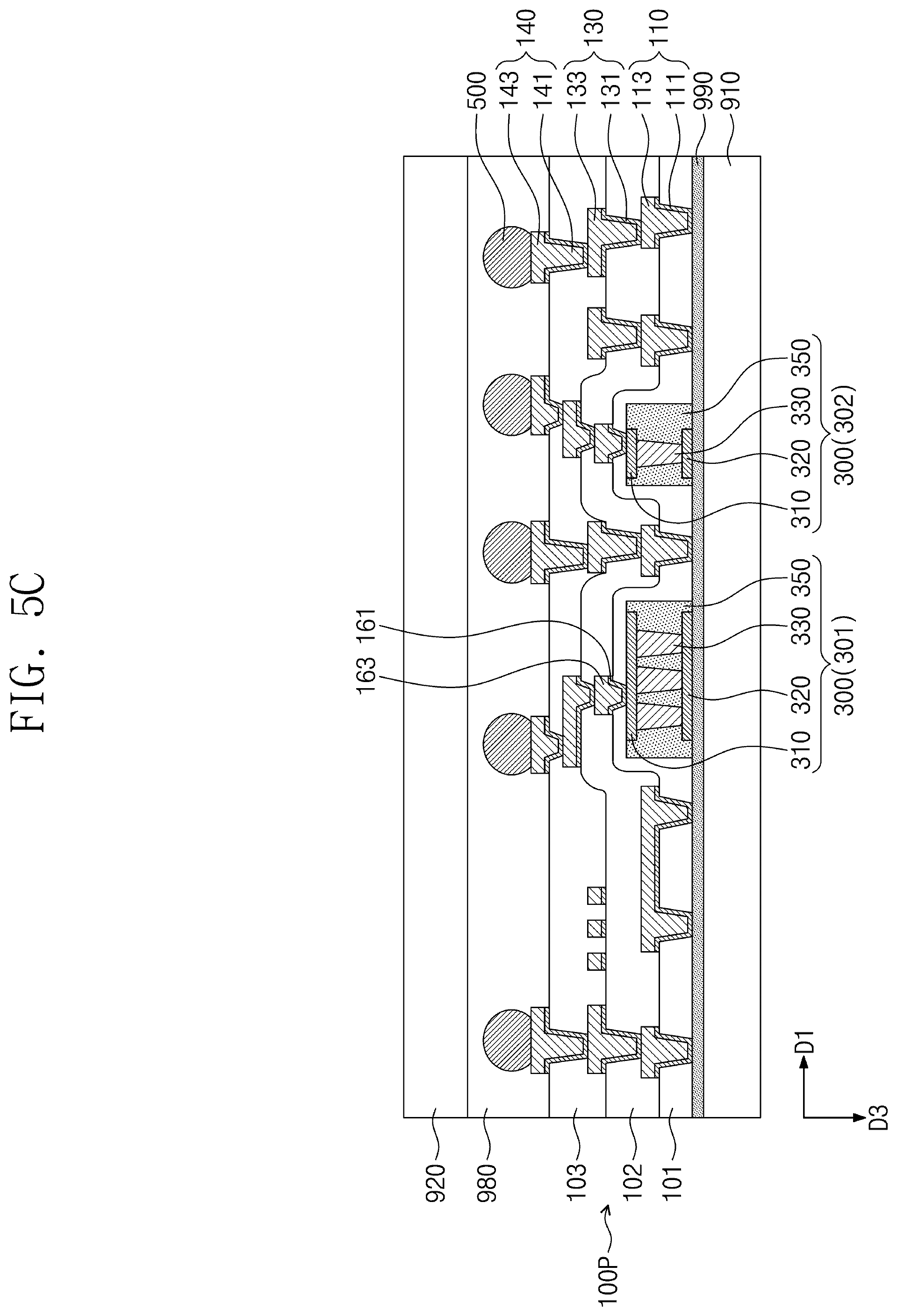 Patent US11810915 Figure 17 – Semiconductor package with redistribution substrate having embedded passive device