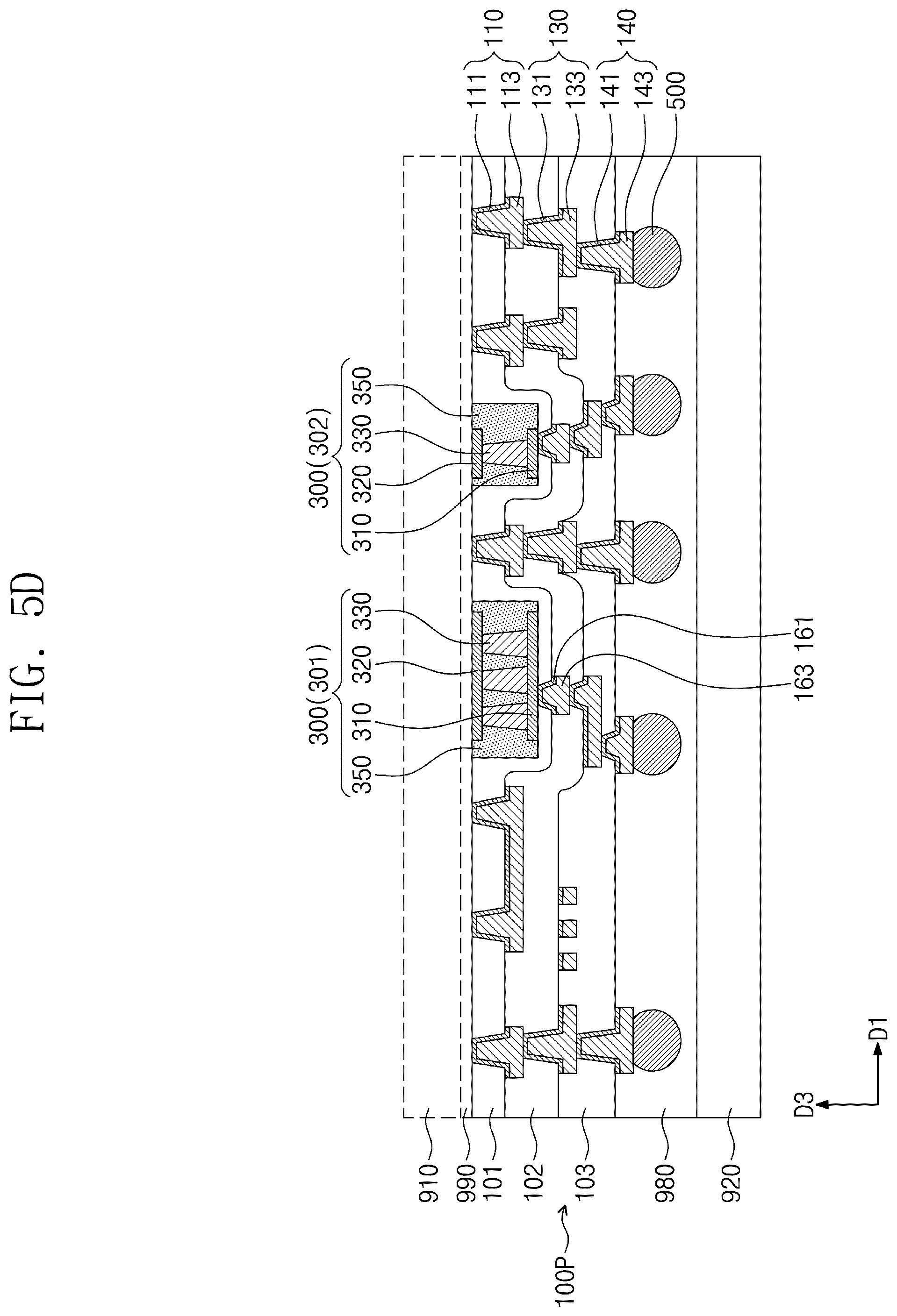 Patent US11810915 Figure 18 – Semiconductor package with redistribution substrate having embedded passive device
